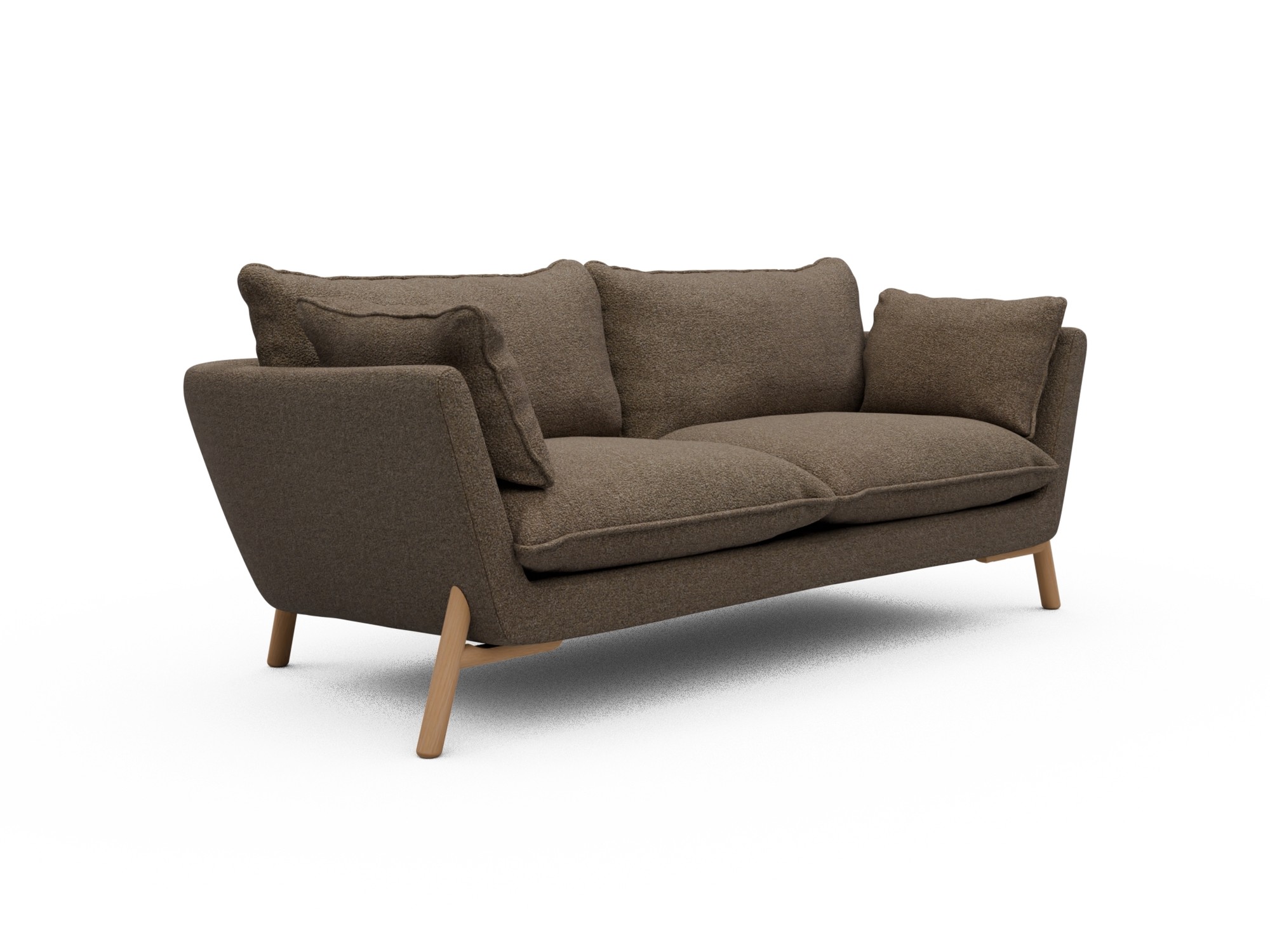 Skandi Home Sofa Emil Soft 2-Sitzer Beinfarbe Eiche Natur Aivi-Khaki-Brown moebelfaktor