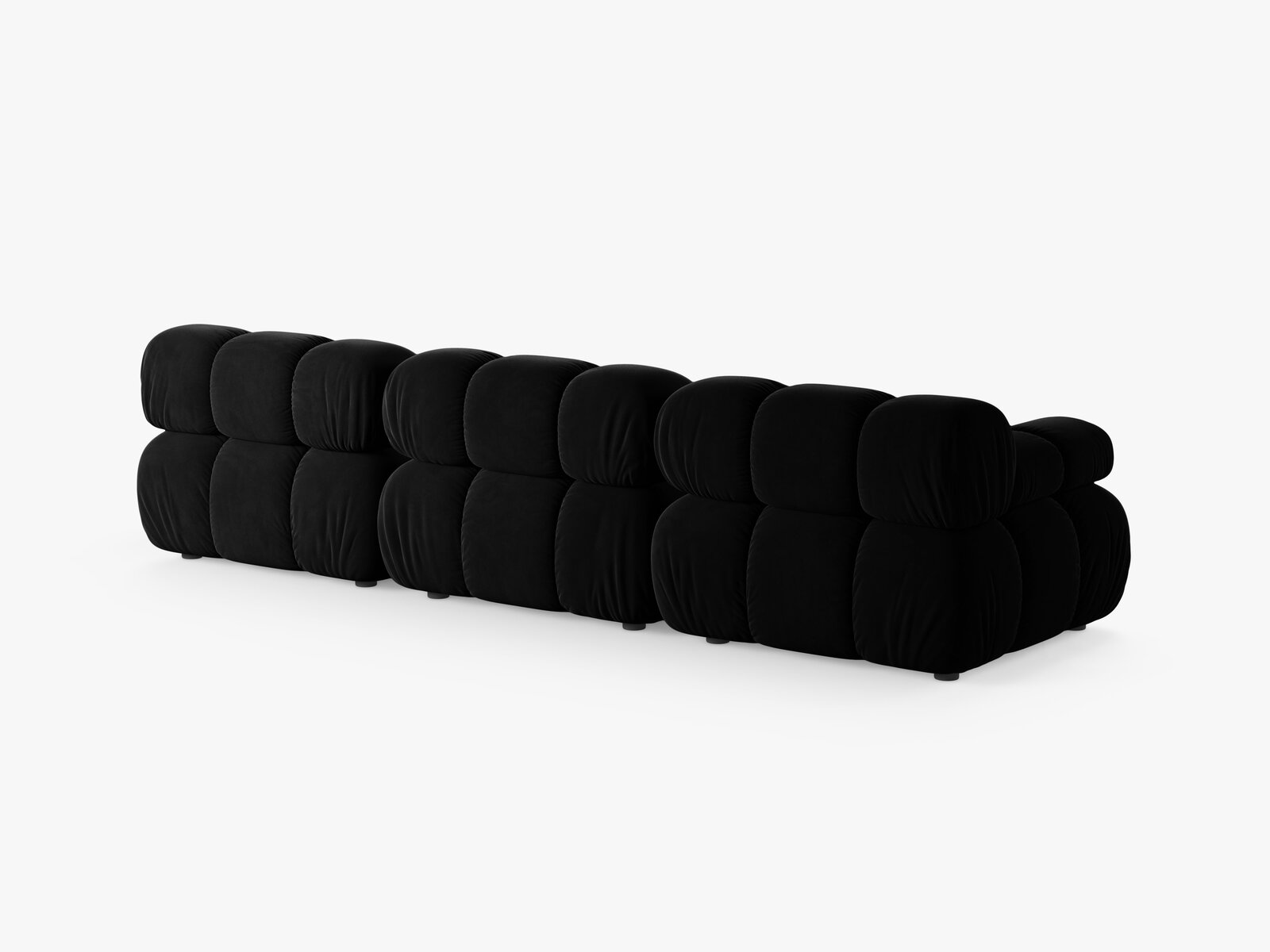 Micadoni Modulares Sofa Bellis 3-Sitzer Samt Venus Schwarz