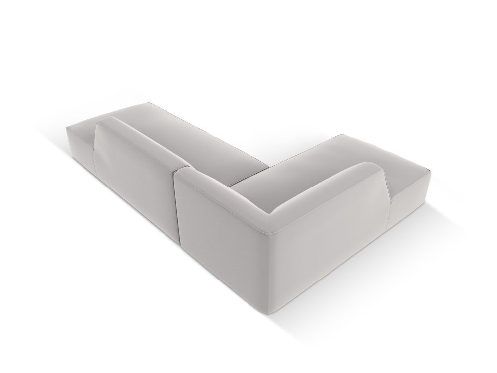 Cosmopolitan Design Ecksofa Siena 4-Sitzer offen Kunstleder Pacifico Hellgrau Links