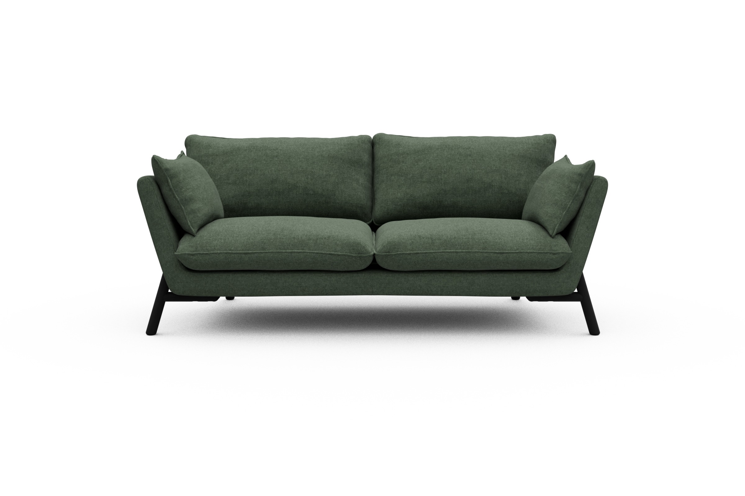 Skandi Home Sofa Emil 2-Sitzer Beinfarbe Eiche Schwarz Casone-Forest-Green moebelfaktor