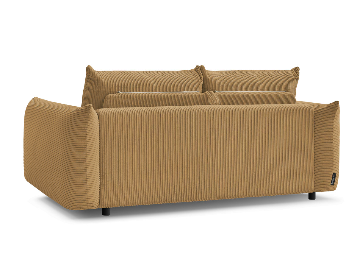 Bobochic Ernest Schlafsofa 3-Sitzer, Liegefläche 140 / 160 × 190 cm Cordsamt Gelb, Liegefläche 140 × 190 cm