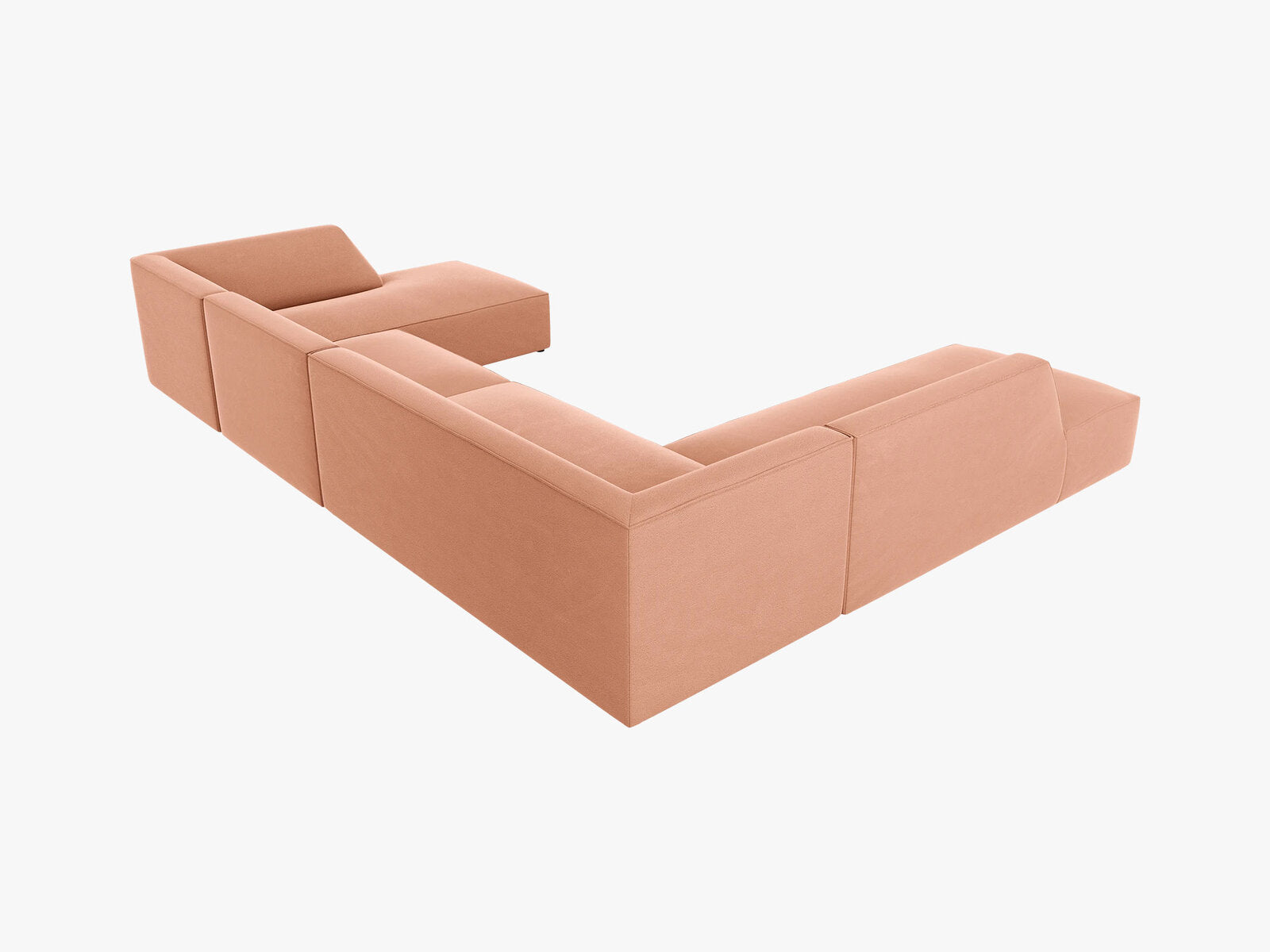 Micadoni Panorama-Ecksofa Ruby 7-Sitzer Links Samt Salvador Rosa
