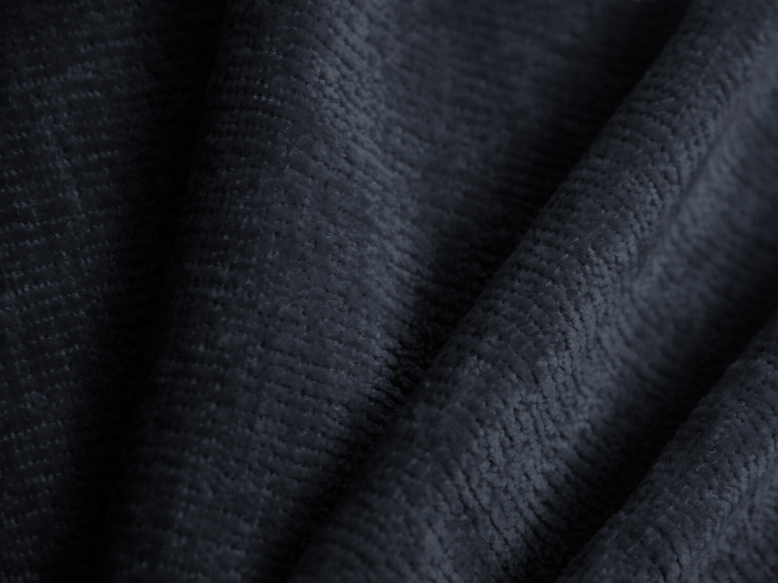 Micadoni Stauraumbett mit Kopfteil Lupine Chenille Perfect Harmony Dunkelblau