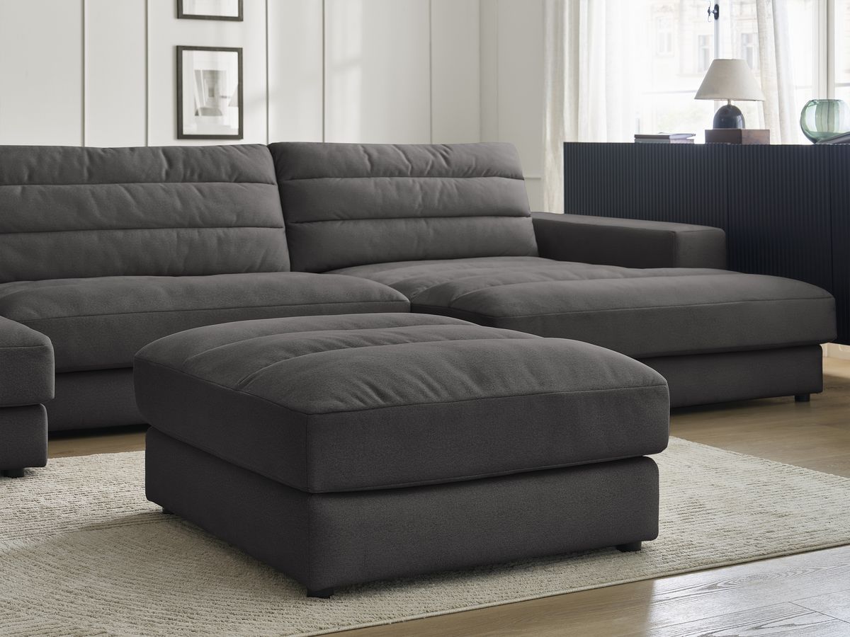 Bobochic Sierra Wohnlandschaft mit Pouf Samt Schwarz