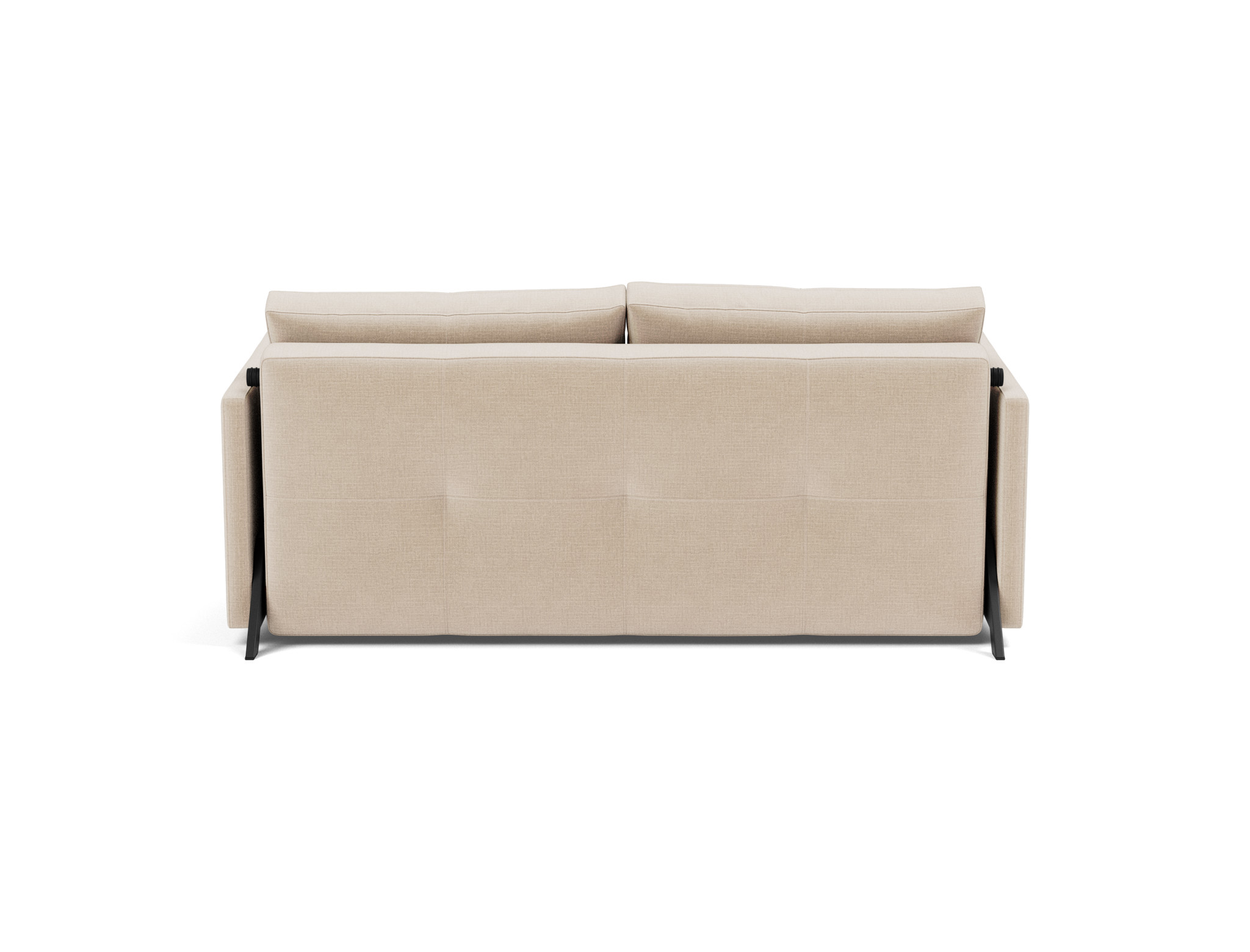 Schlafsofa Cubed mit Armlehnen 160 Chenille Esina 410-Almond-Beige