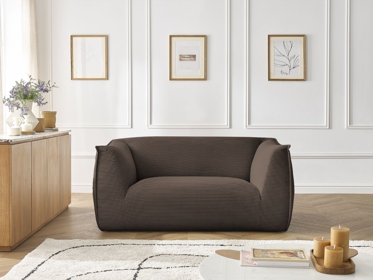Bobochic Giorgia Sofa 2-Sitzer Cordsamt Braun