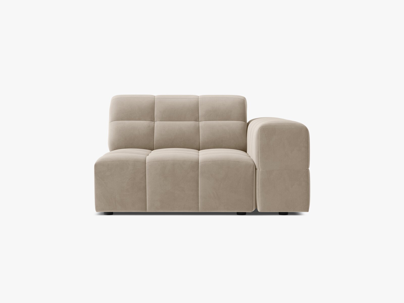 Micadoni Jennifer Sofamodul Rechts Samt Bluvel Dunkelbeige