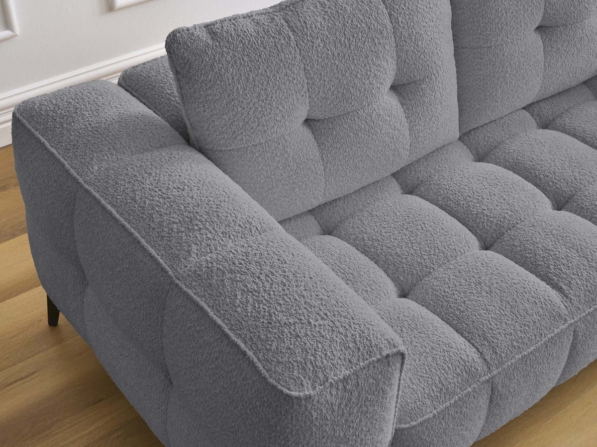 Bobochic Anis Sofa 2-Sitzer Bouclé-Stoff Dunkelgrau