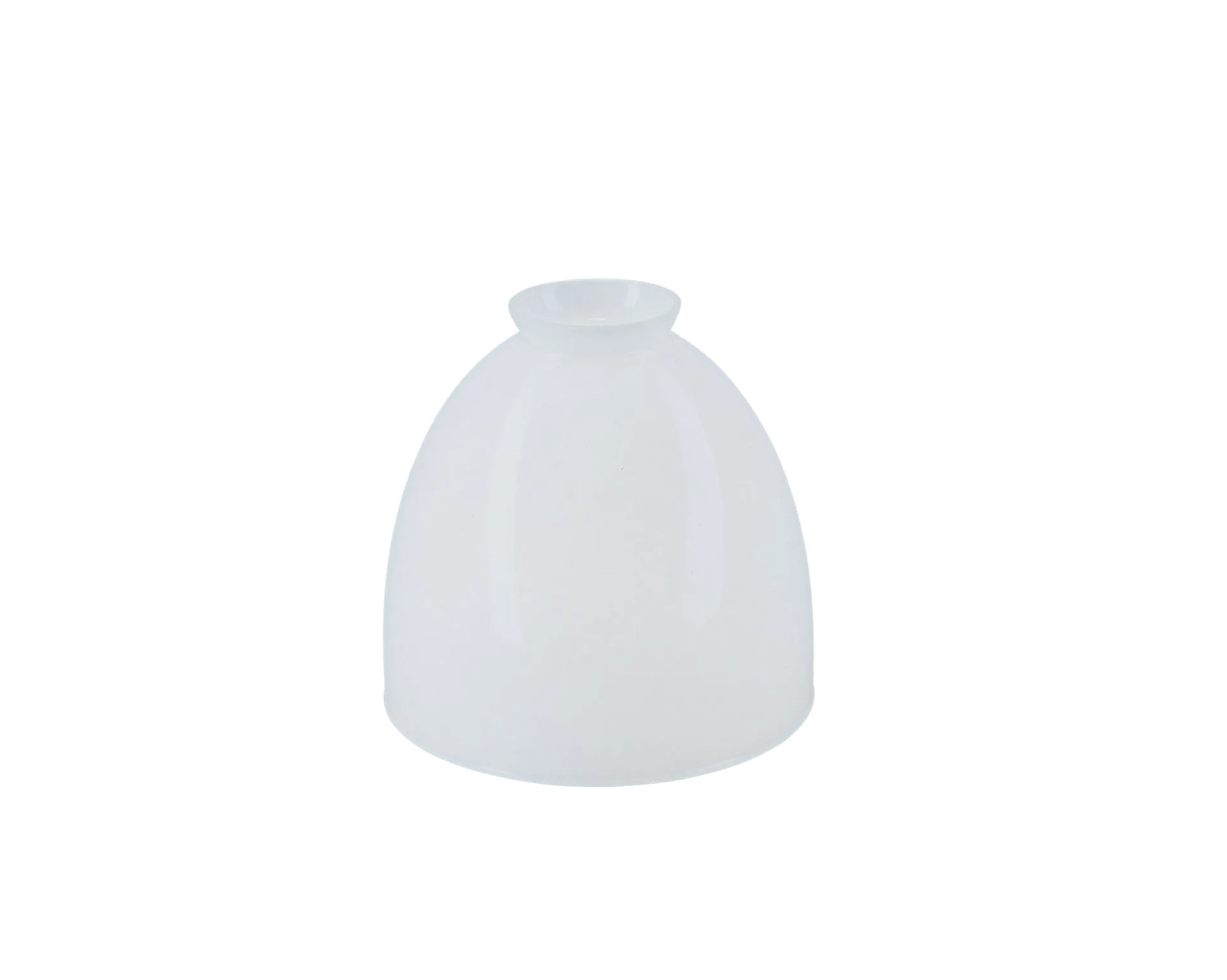 Berliner Messinglampen Glasschirm Nr. 171 Glockenform, Opalglas weiß glänzend