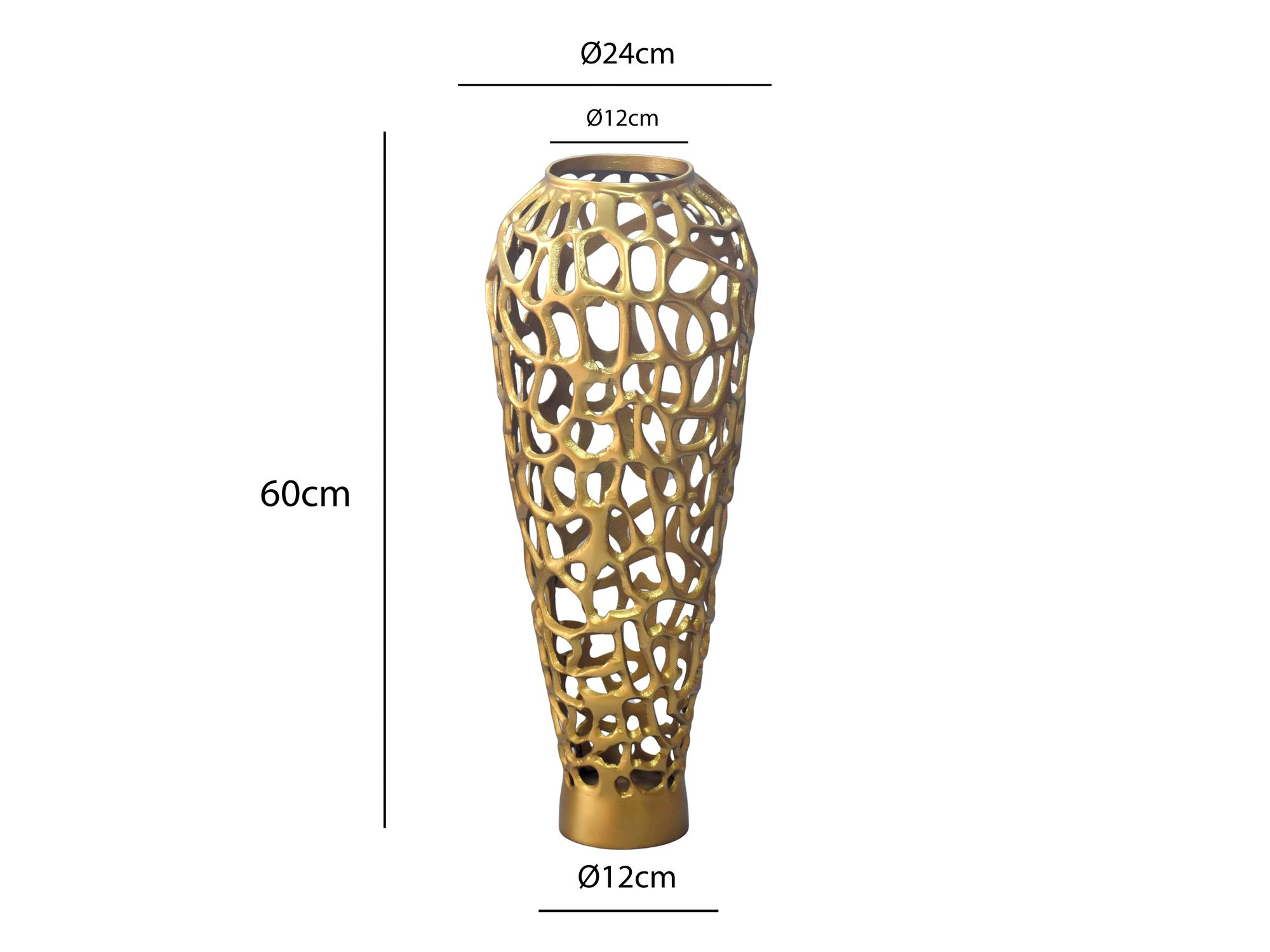 Bodenvase Arendal Aluminium Gold Ø 24 × H 60 cm