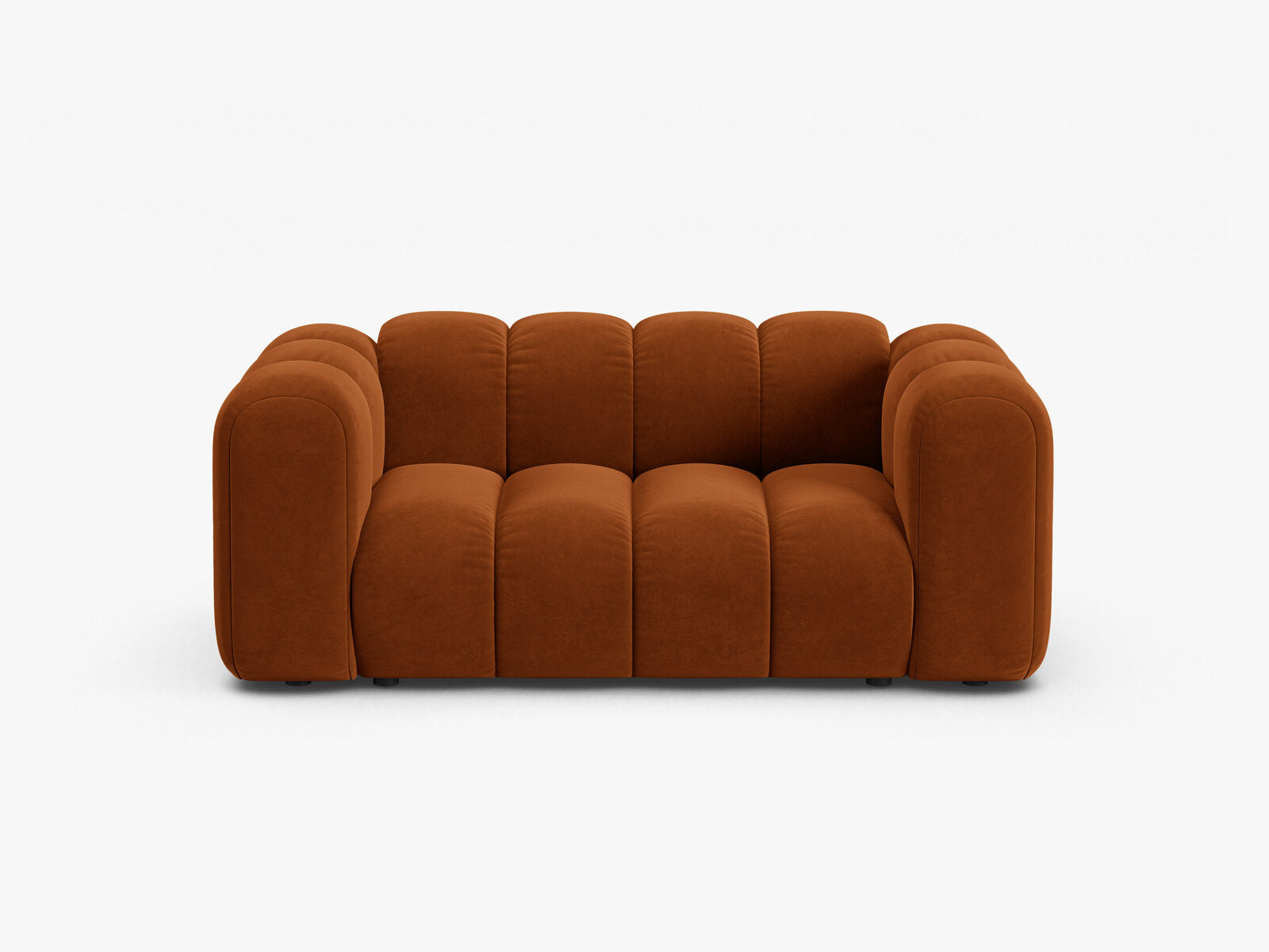 Micadoni Sofa Lupine 2-Sitzer kleine Version Samt Salvador Terrakotta