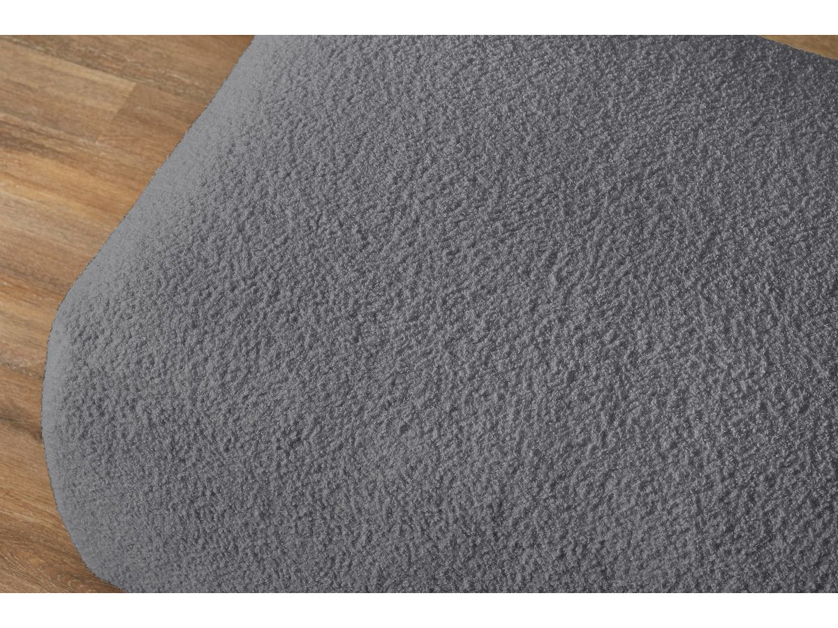 Bobochic Envy Schlafsofa 3-Sitzer mit Bettkasten und rechteckigem Pouf Bouclé-Stoff Dunkelgrau