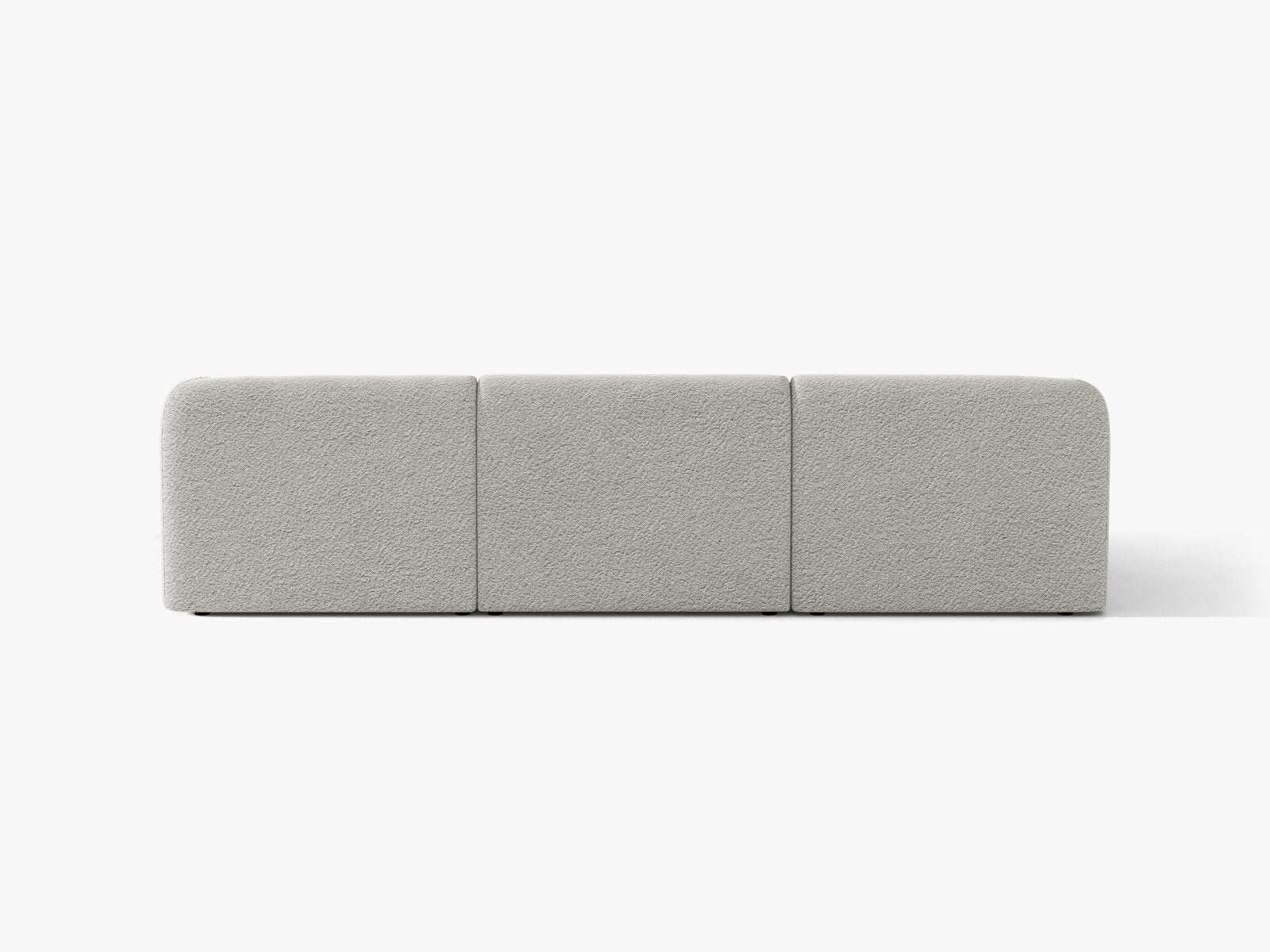 Micadoni Ecksofa Miley 4-Sitzer Links Boucle Baloo Hellgrau