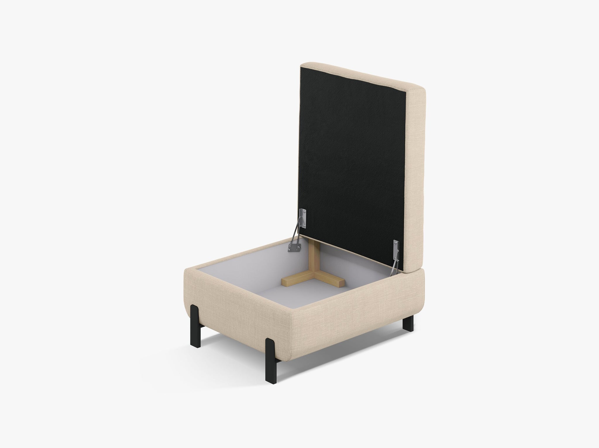 Micadoni Hocker Gloria 1-Sitzer Strukturierter Stoff Beige