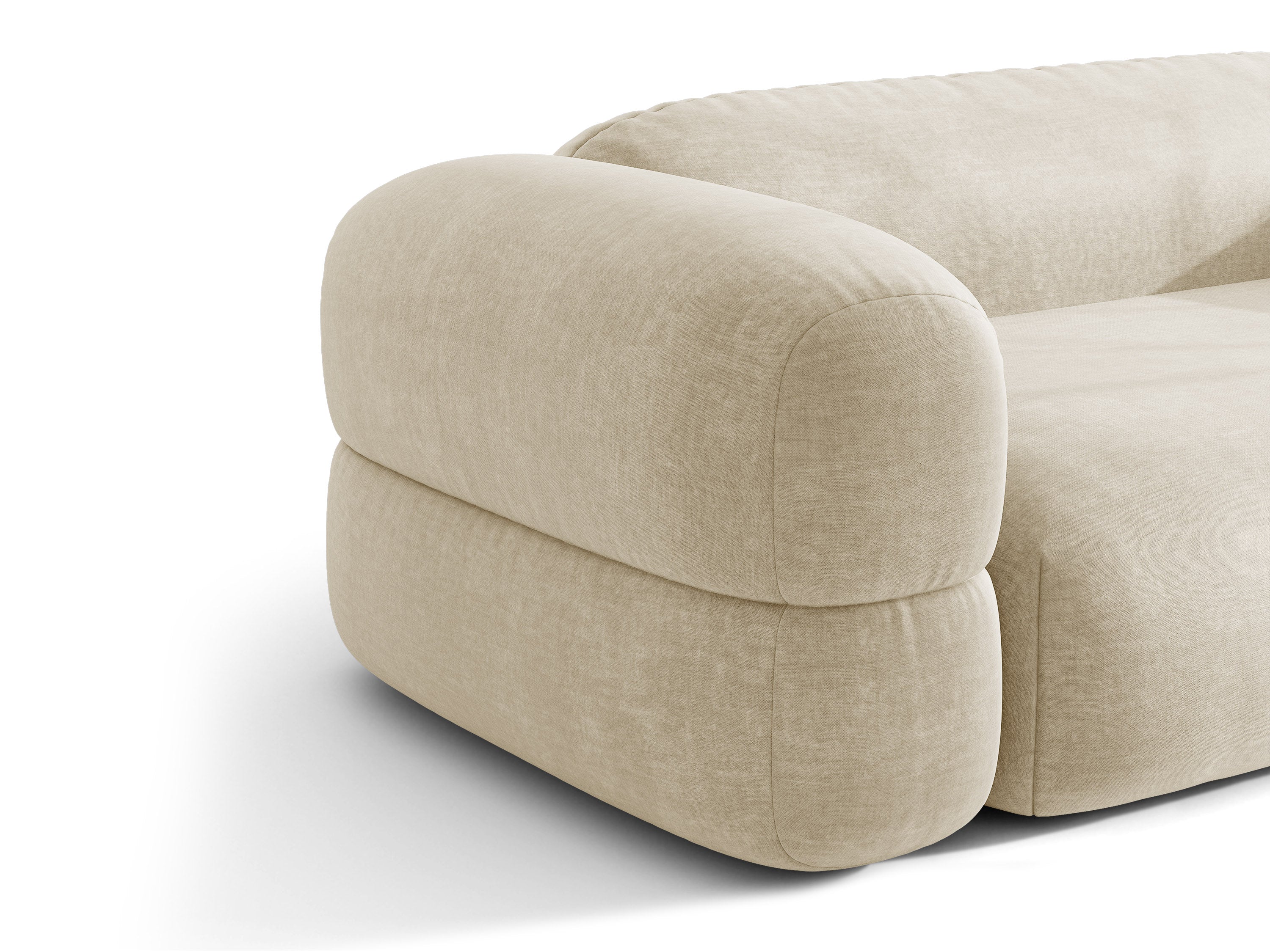 Micadoni Sofa Luno 4-Sitzer Samt Vogue Helles Beige