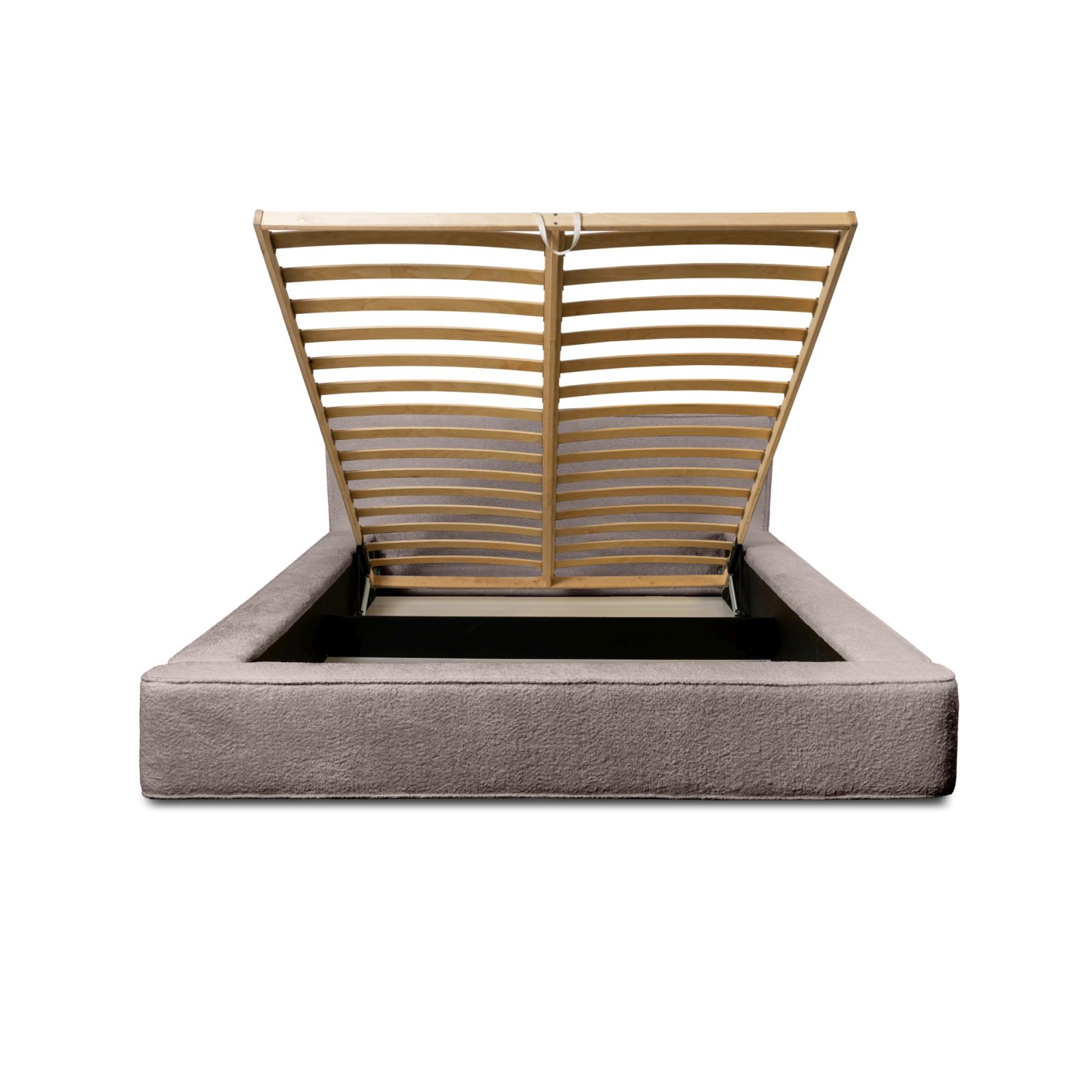 Polsterbett Delano Boucle 140x200 mit Holzrahmen Euphoria 04 Taupe