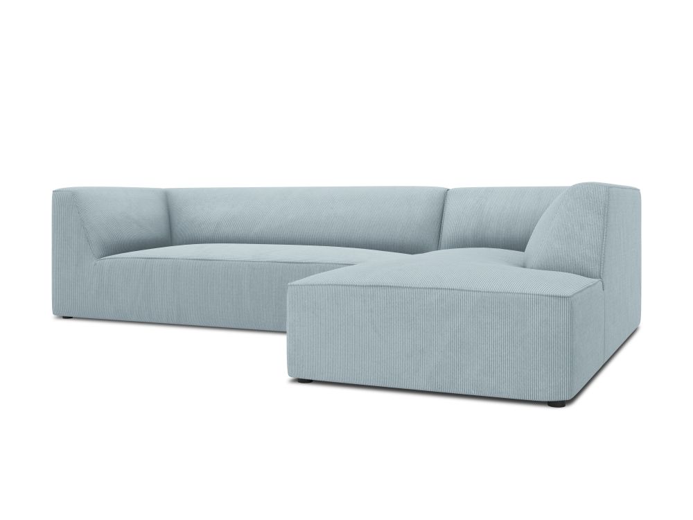 Cosmopolitan Design Ecksofa Siena 4-Sitzer Kord Scala Hellblau Rechts