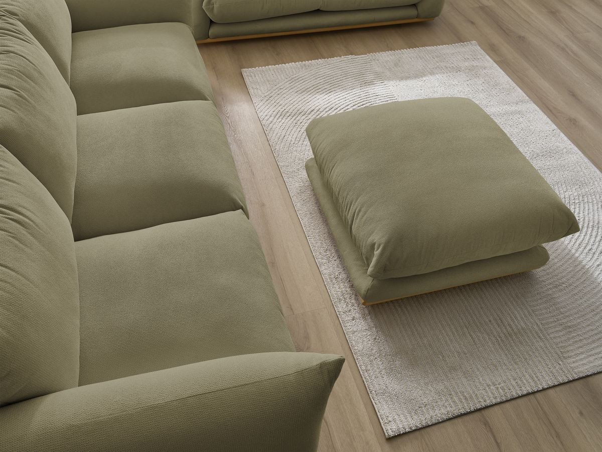 Bobochic Ernest Sofa 6-Sitzer mit Pouf Stoff Grün