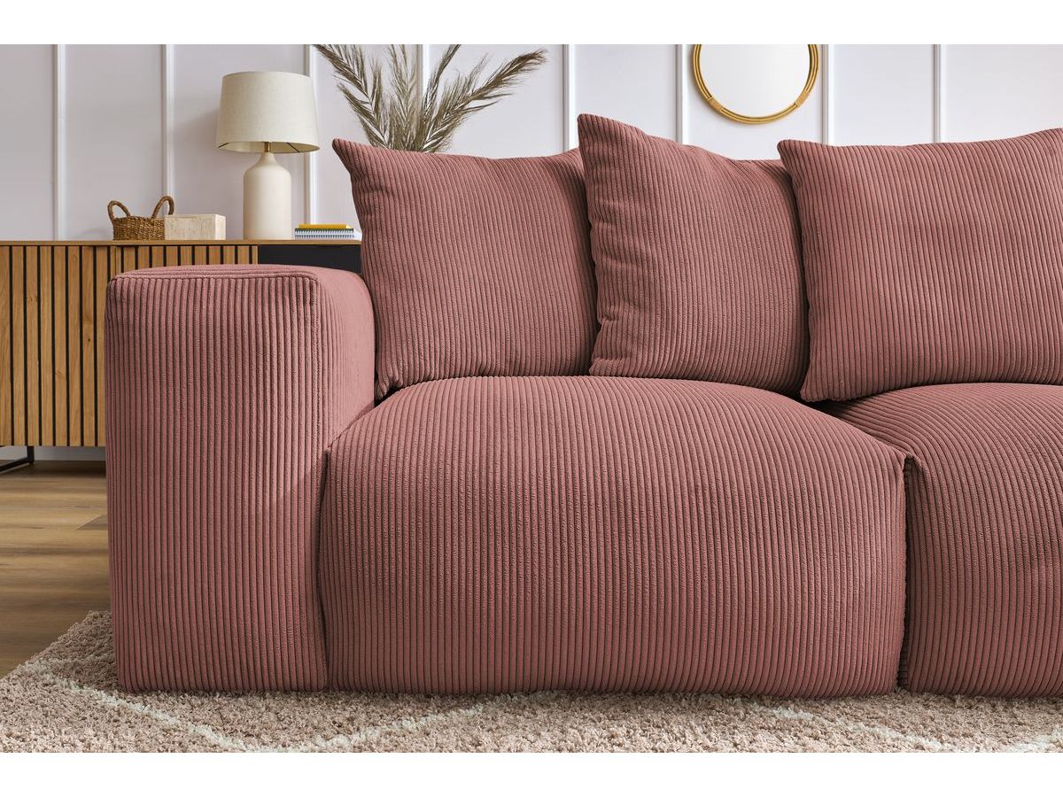 Bobochic Voltaire Sofa 3-Sitzer 248 × 100 cm Cordsamt Rosa