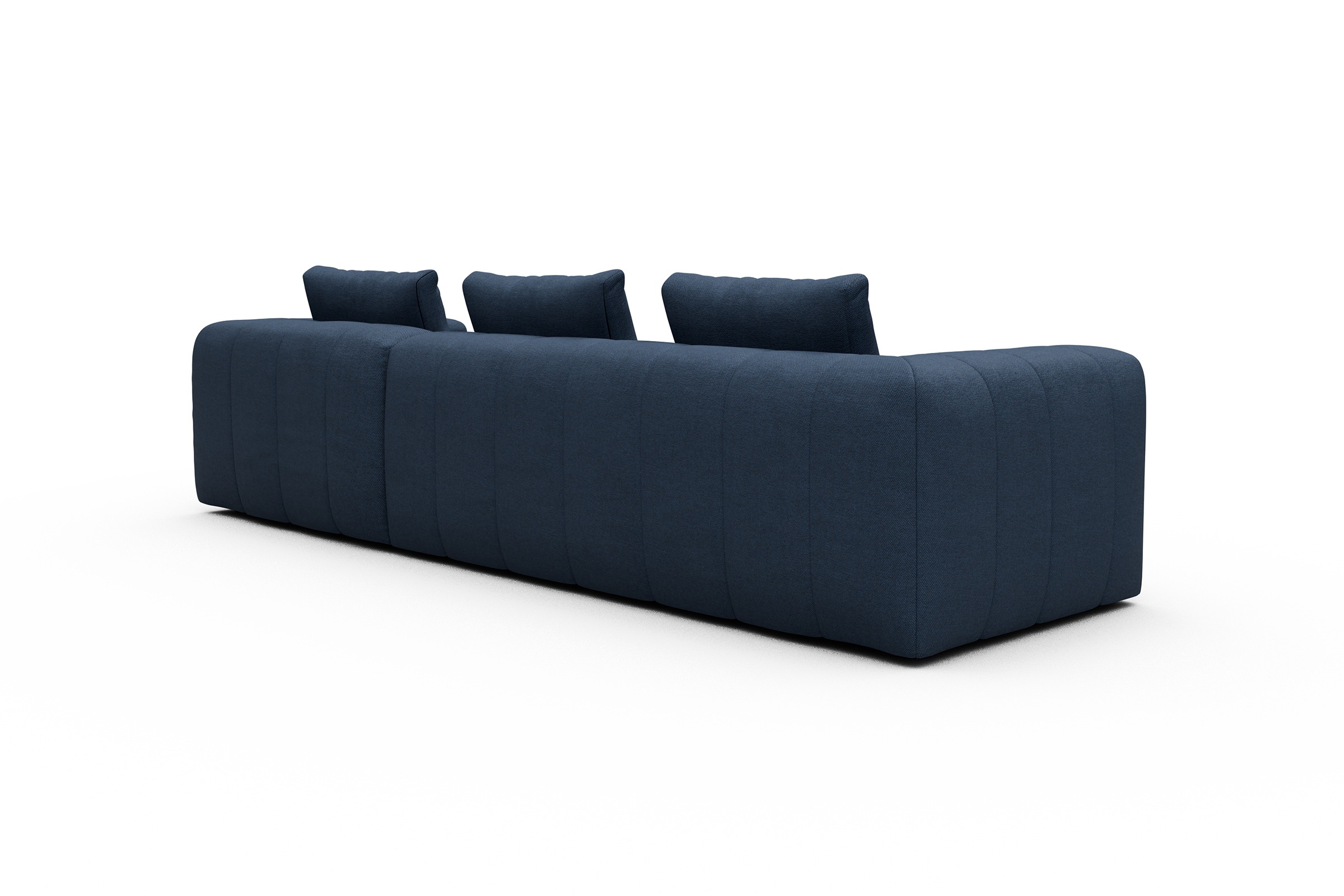 Ecksofa Hugo 2,5-Sitzer Armlehne links mit Chaiselongue Weda-Blue