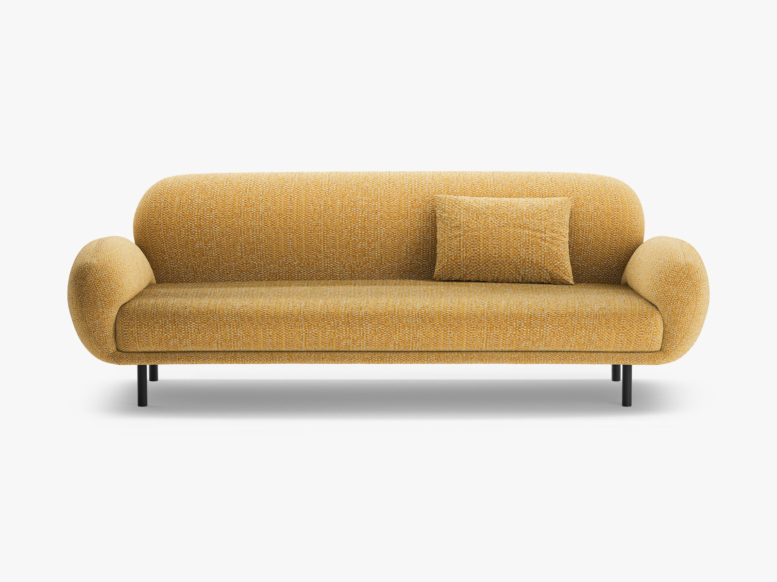 Micadoni Sofa Poppy 3-Sitzer Chenille Silencio Senf