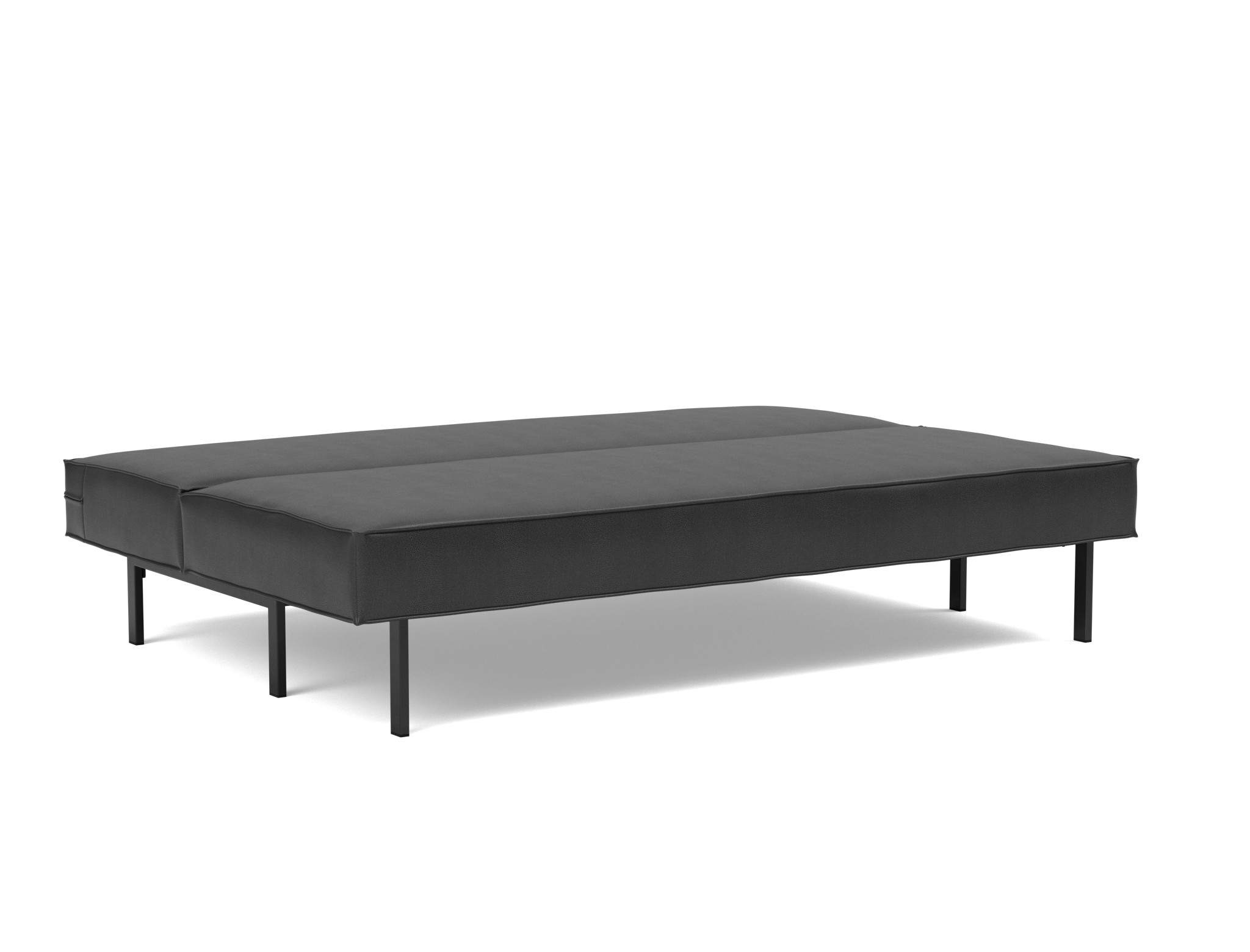Schlafsofa Sly Lederoptik Faunal 550-Black Beine Schwarzes Metall