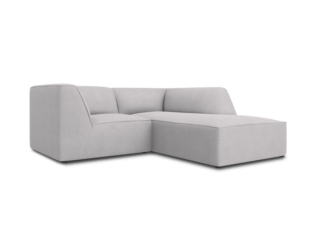 Cosmopolitan Design Ecksofa Siena 3-Sitzer Strukturierter Stoff Ottawa Hellgrau Rechts