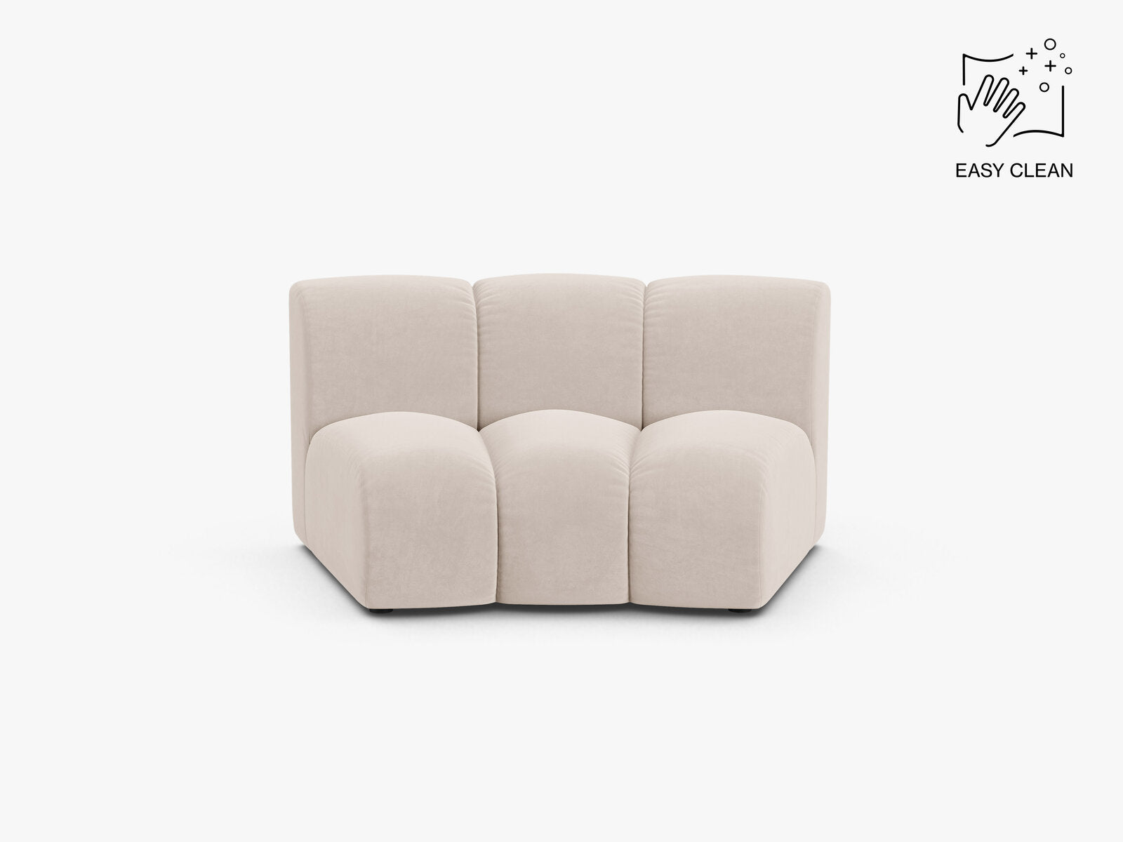 Micadoni Modul Armlos Lupine 1-Sitzer Large Samt Venus Helles Beige