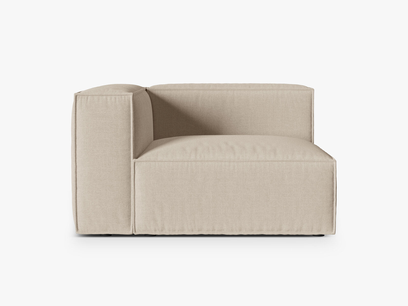 Micadoni Eckmodul Groß Nuria 1-Sitzer Links Strukturierter Stoff Beige