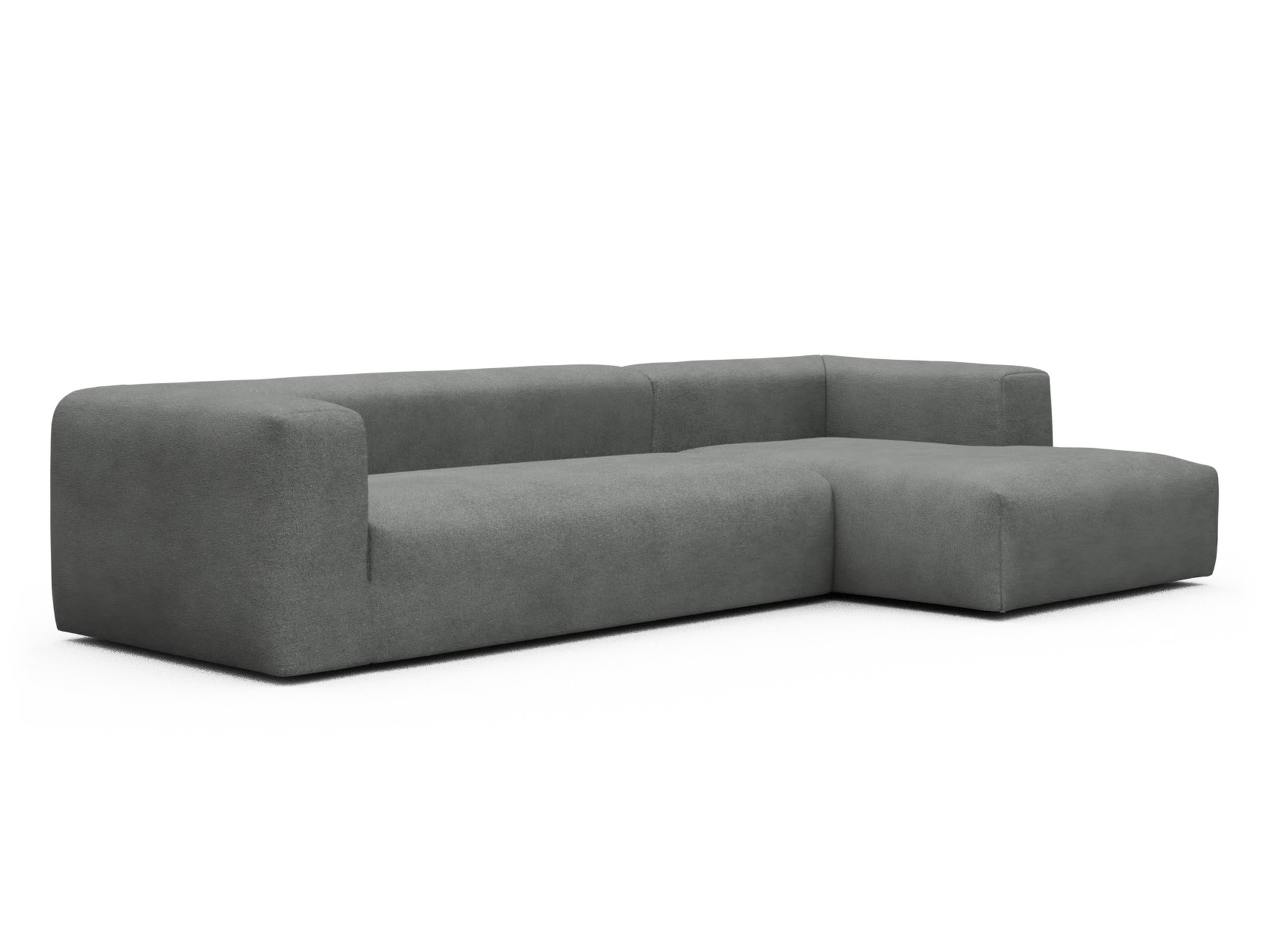 Skandi Home Ecksofa Fred Chaiselongue rechts mit 2,5-Sitzer Boucle-Ash-Grey moebelfaktor