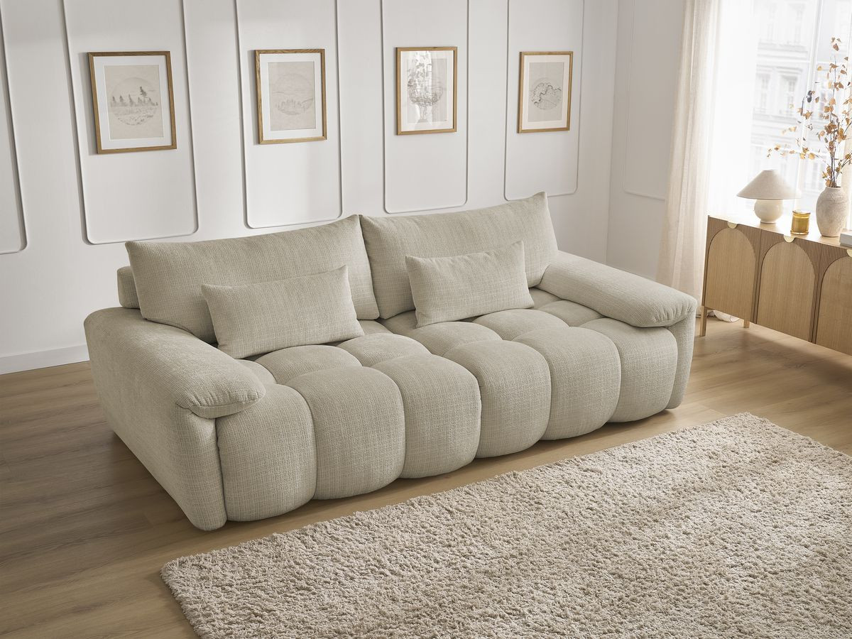 Bobochic Ivane Sofa 3-Sitzer Strukturstoff Beige