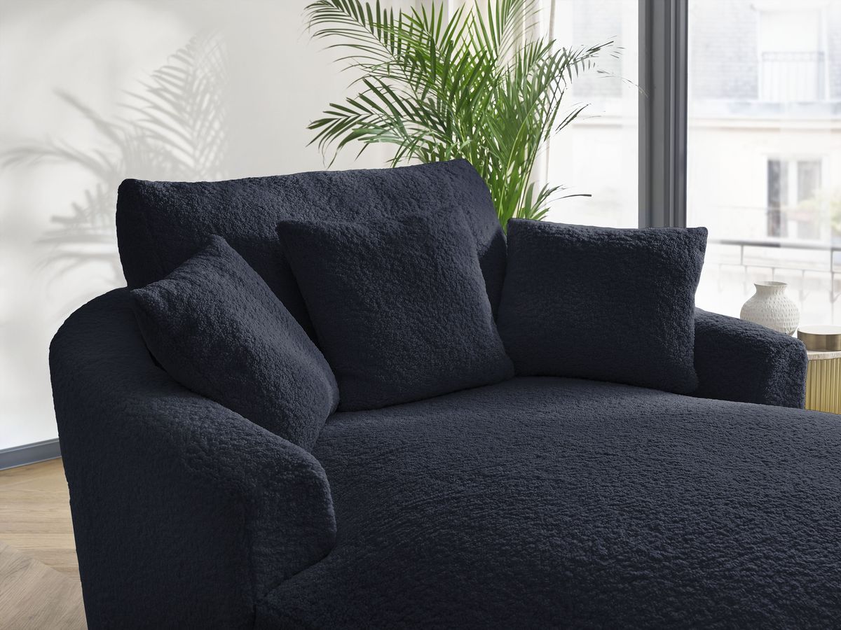 Bobochic Belem Méridienne-Modul Bouclé-Stoff Dunkelblau