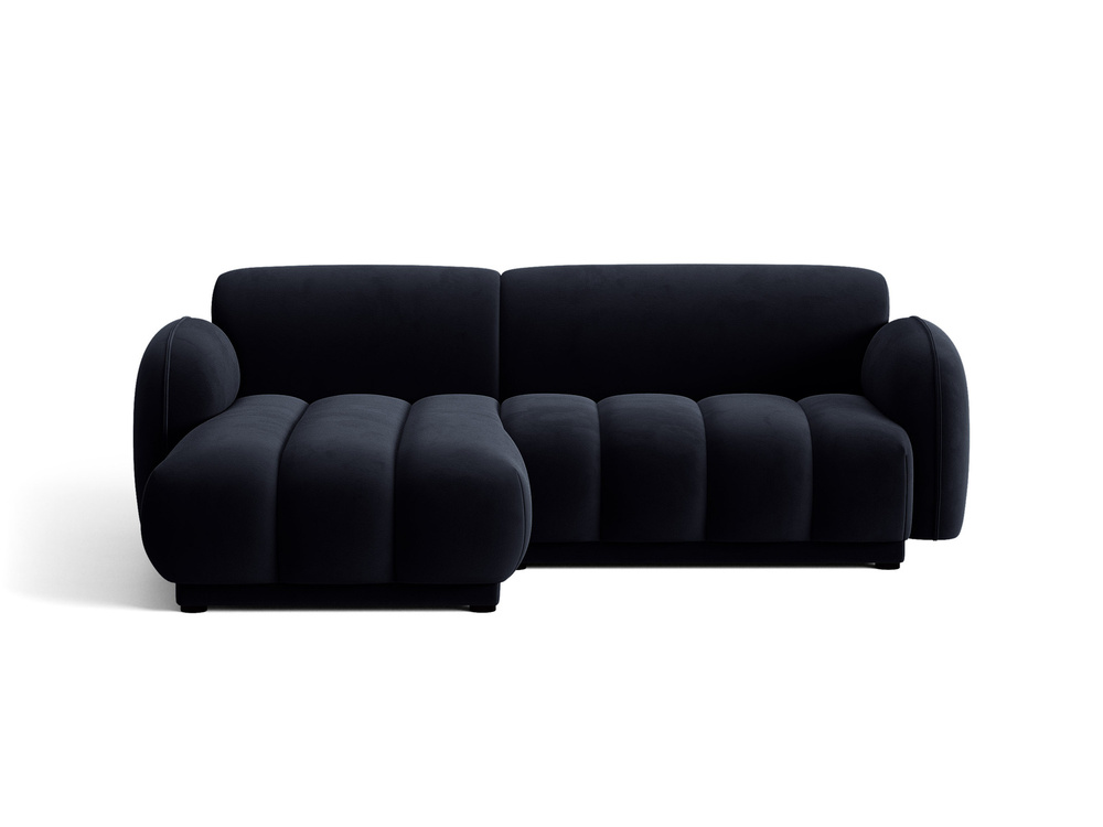 Cosmopolitan Design Ecksofa Bilbao 3-Sitzer kleine Version Samt Casino Königsblau Links