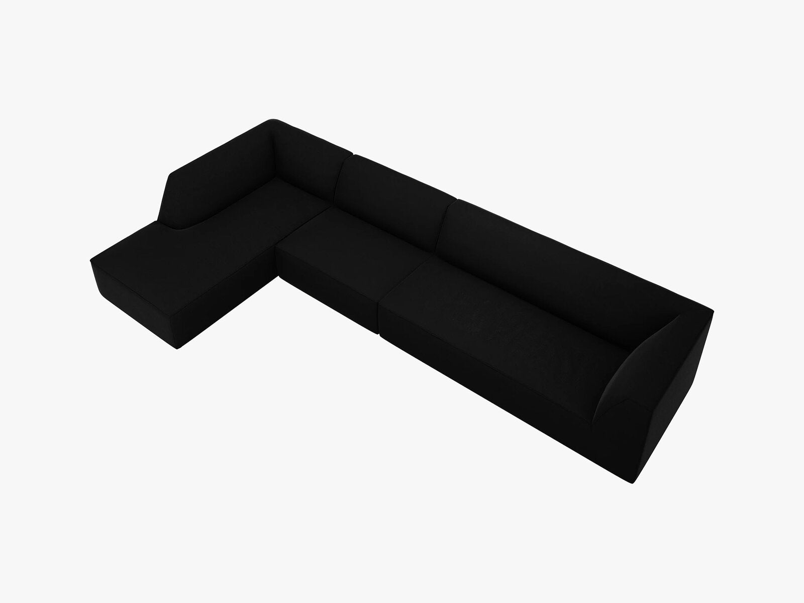 Micadoni Ecksofa Ruby 5-Sitzer Links Samt Salvador Schwarz