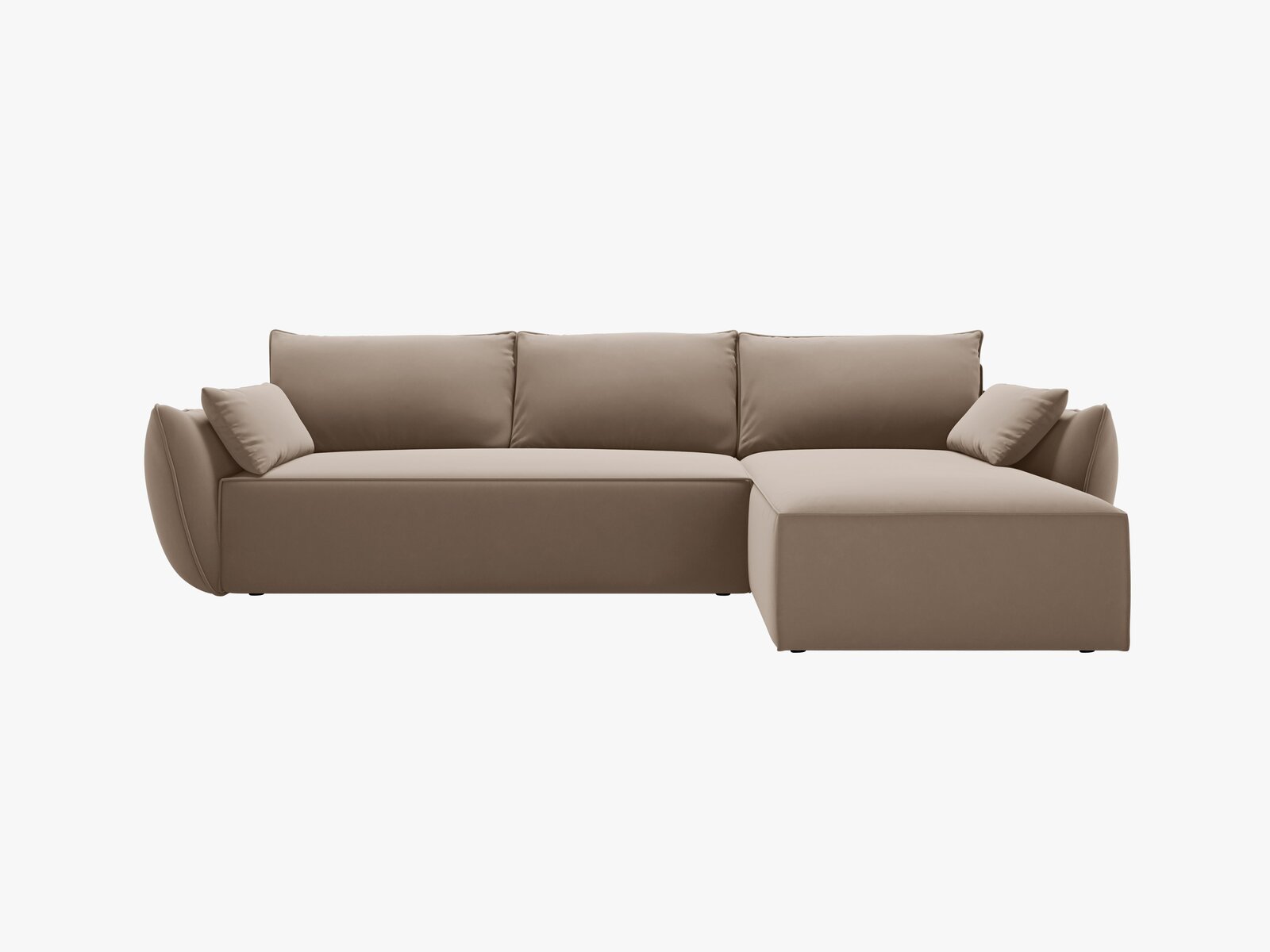 Micadoni Kaelle Ecksofa 4-Sitzer mit Schlaffunktion Rechts Samt Bluvel Cappuccino