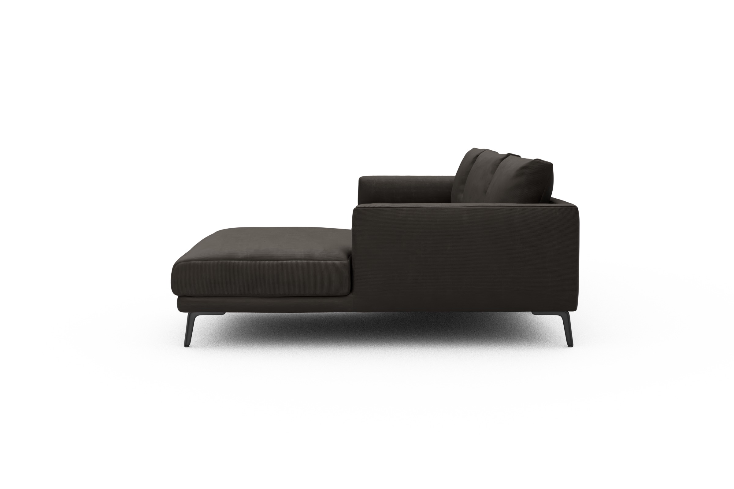 Ecksofa Karl Chaiselongue rechts mit 2,5-Sitzer Cordufine-Taupe