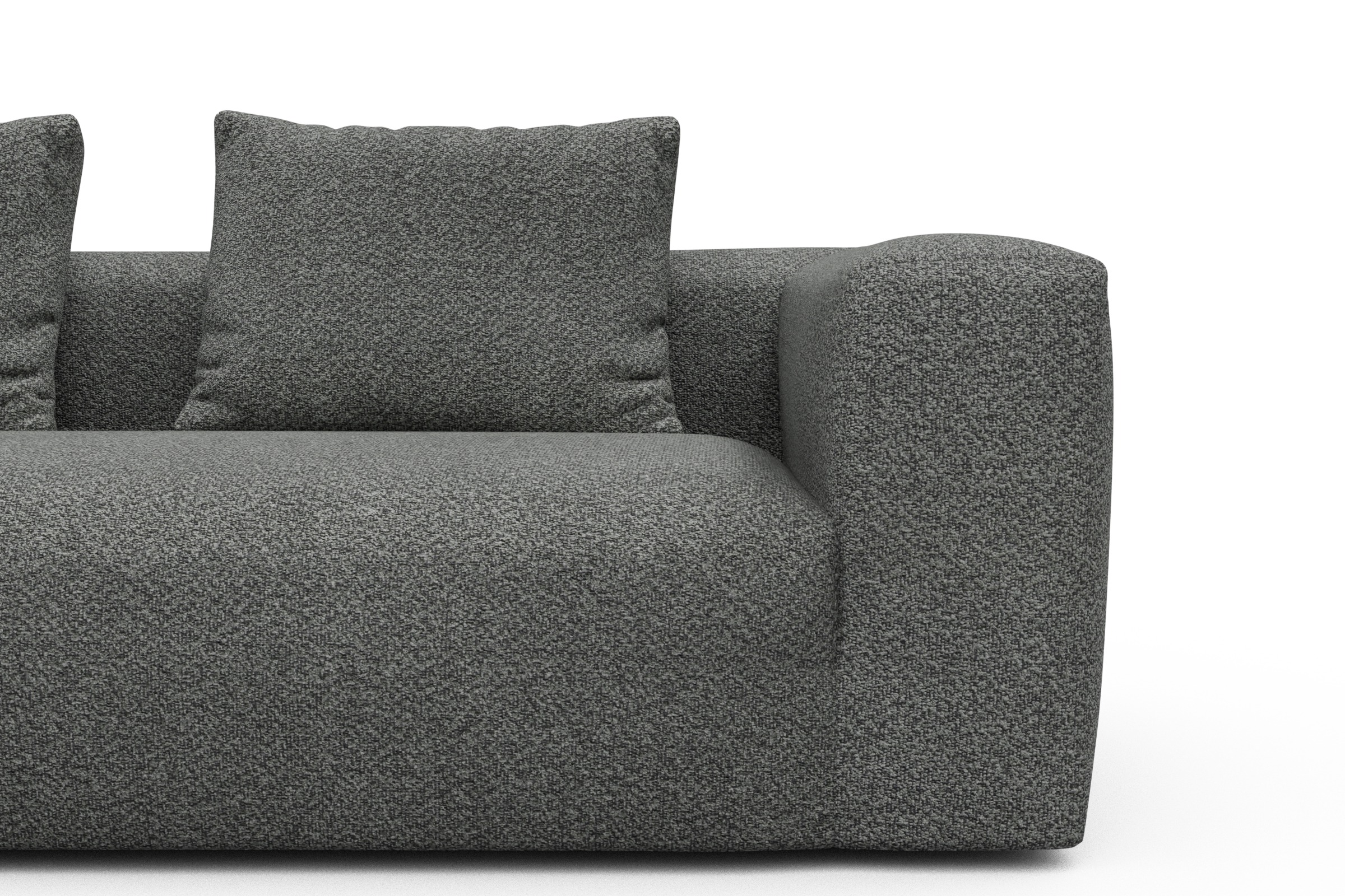 Ecksofa Fred Relax-Ecke links mit 2,5-Sitzer Vanora-Warm-Grey