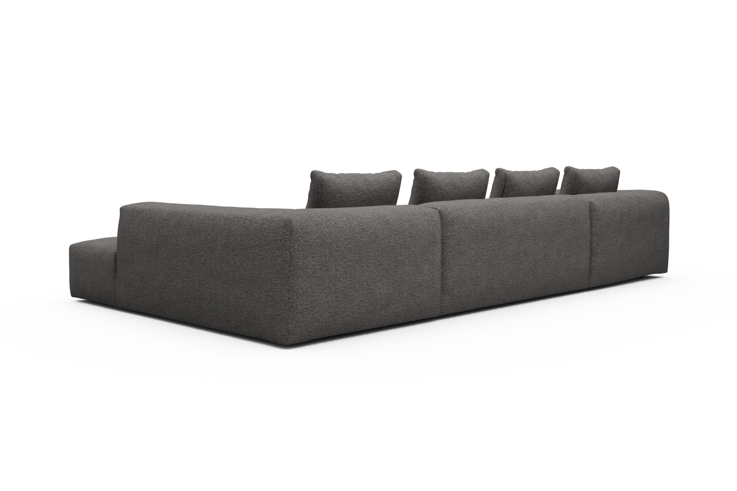 Wohnlandschaft Fred Relax-Ecke rechts mit 2-Sitzer und Chaiselongue links Carreno-Salt-and-Pepper
