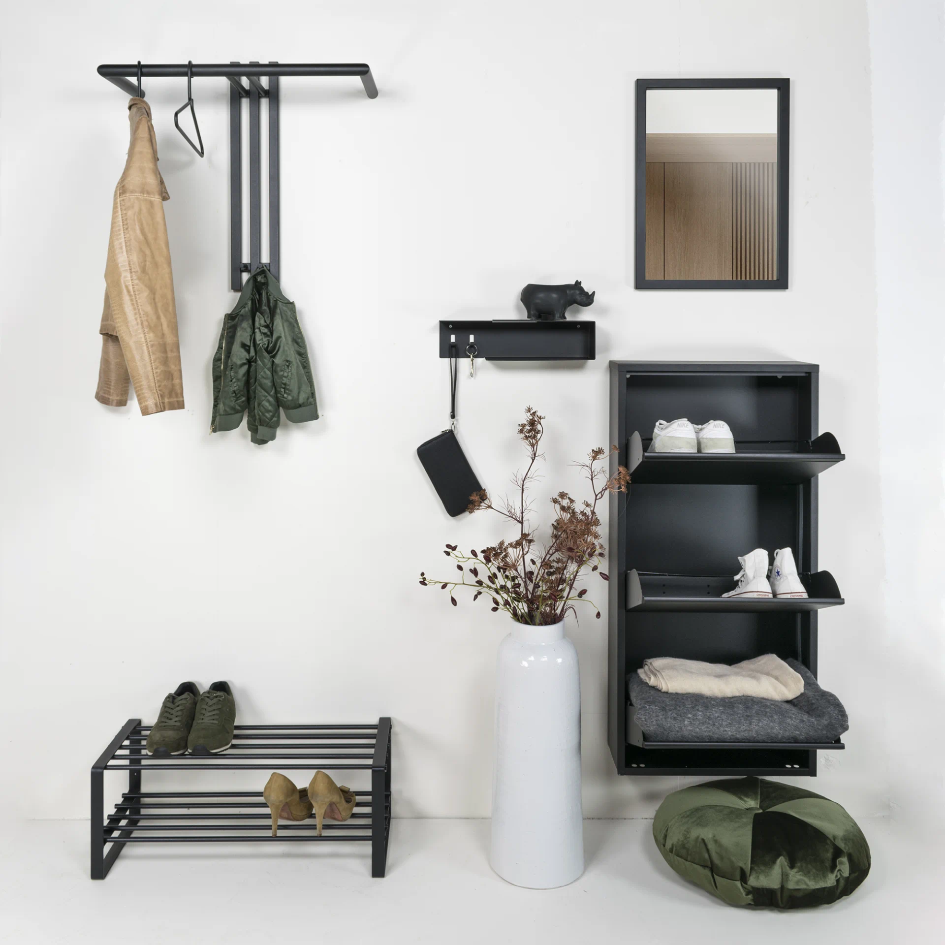Spinder Design Senza 1 Wandgarderobe Schwarz