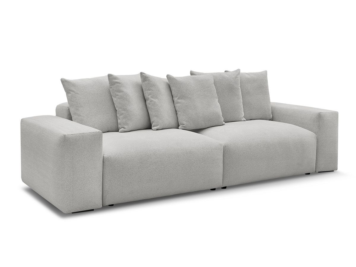 Bobochic Voltaire Sofa 4-Sitzer 320 × 124 cm Melange-Stoff Hellgrau
