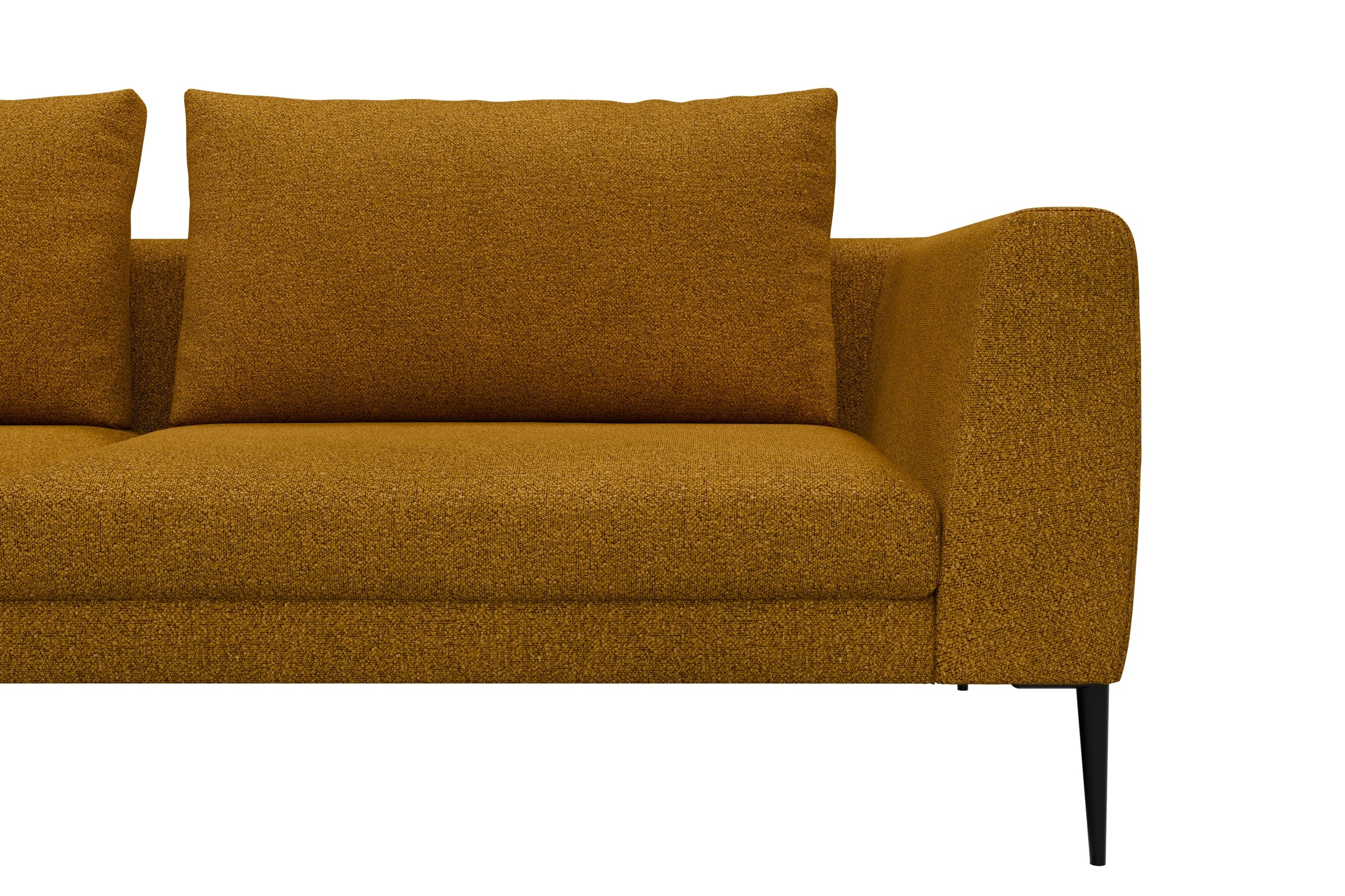 Ecksofa Paul Relax-Ecke rechts mit 2-Sitzer Boucle-Ochre