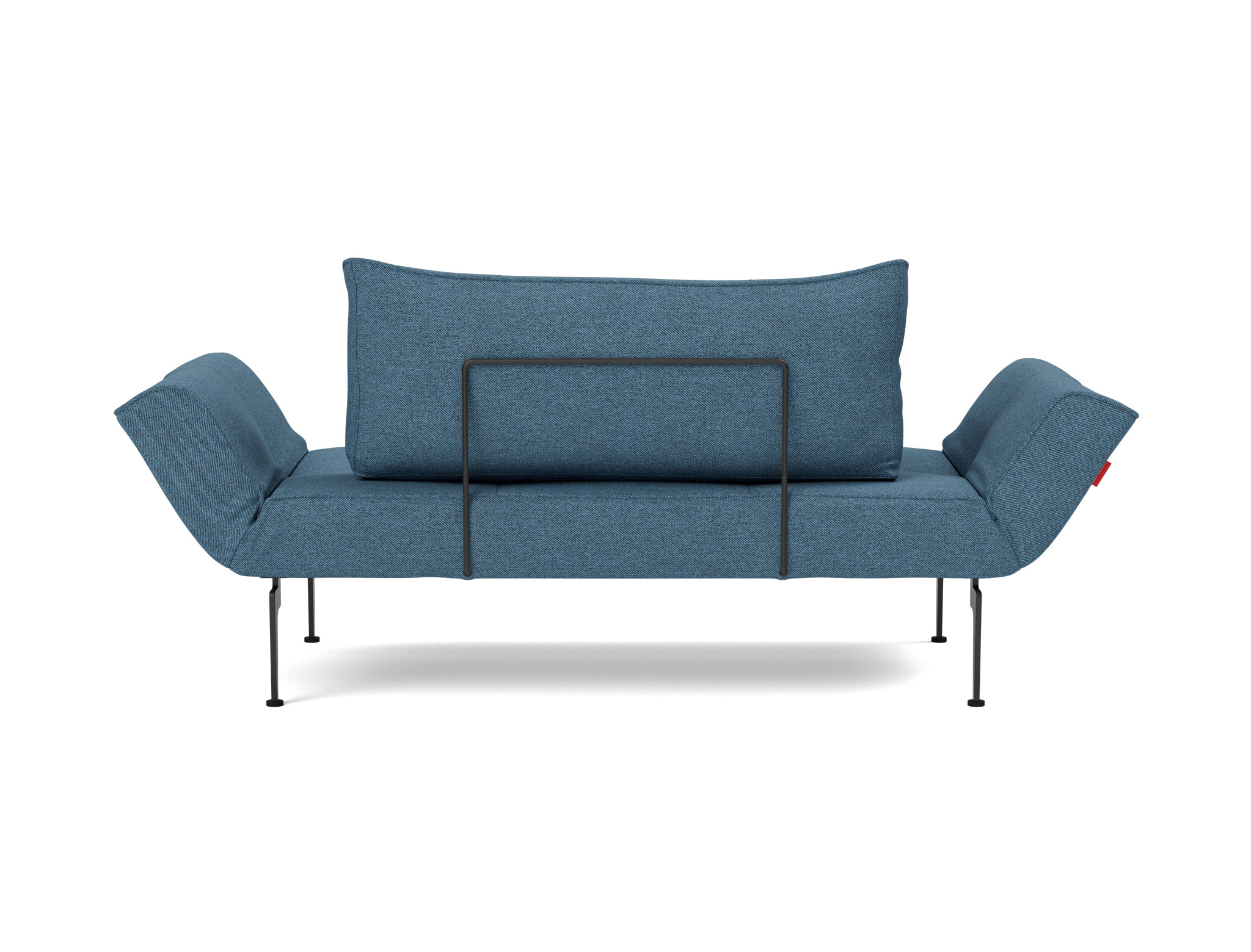 Tagesbett Zeal Strukturierter Stoff Weda 302-Weda-Blue Beine Laser schwarz