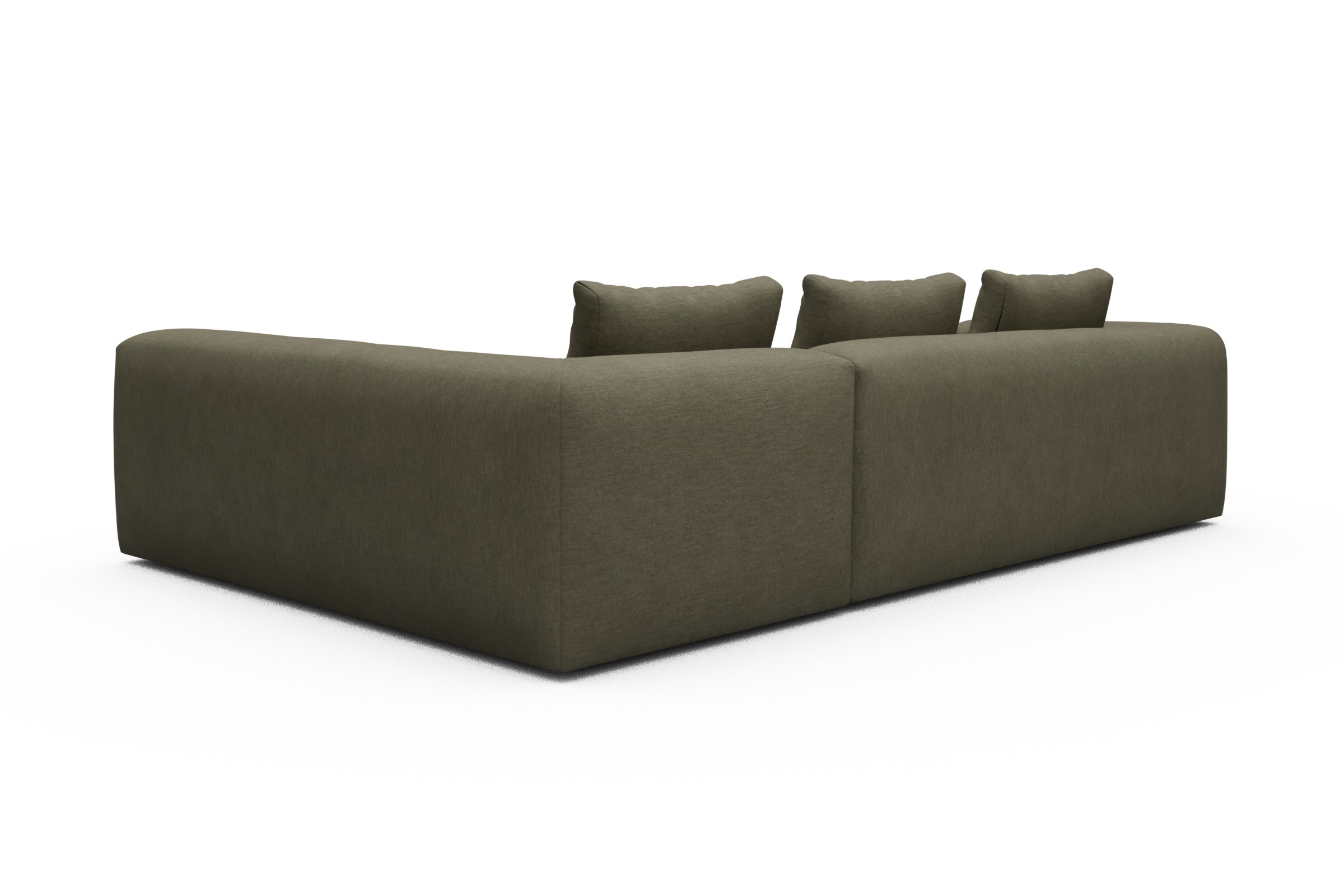 Ecksofa Fred 2x 2,5-Sitzer rechts offen Vivus-Dusty-Olive