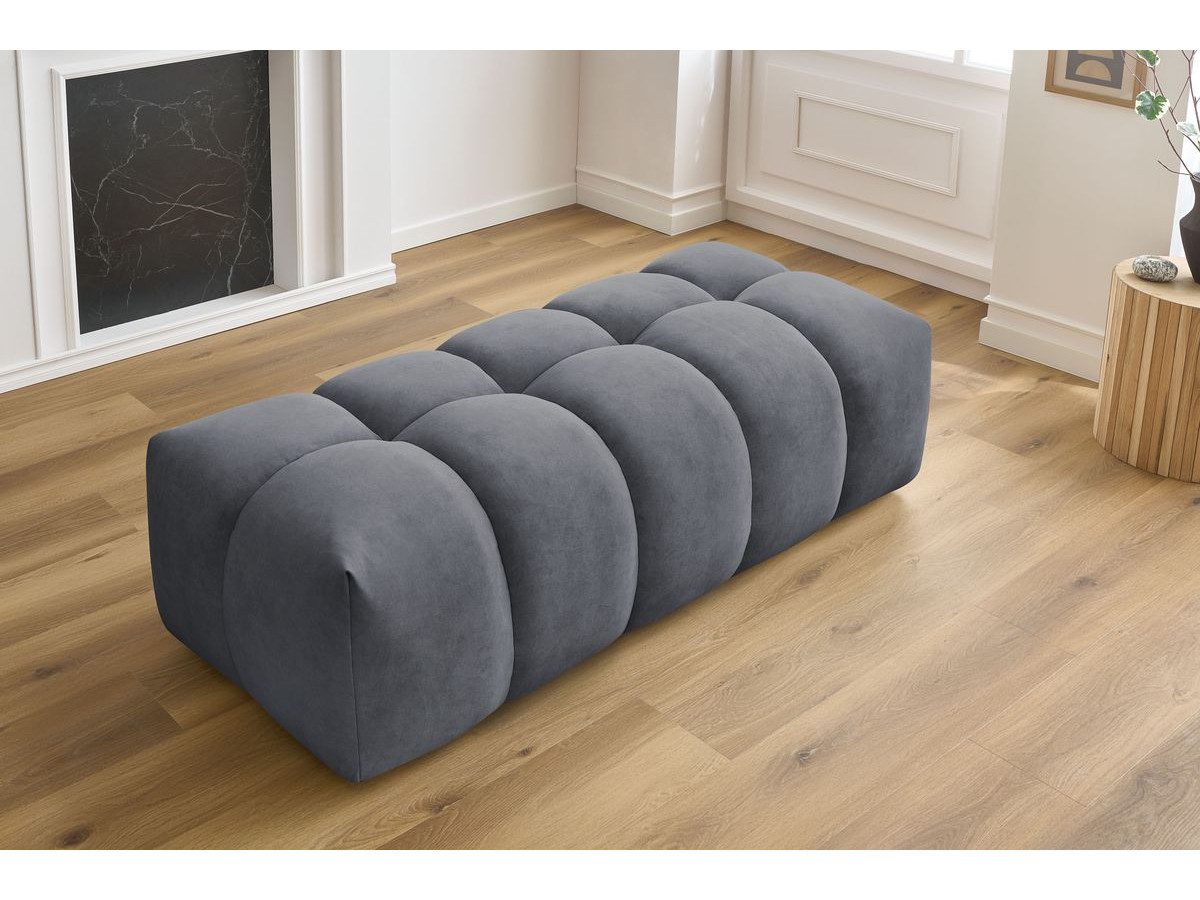 Bobochic Mont-blanc Pouf Samt Dunkelgrau