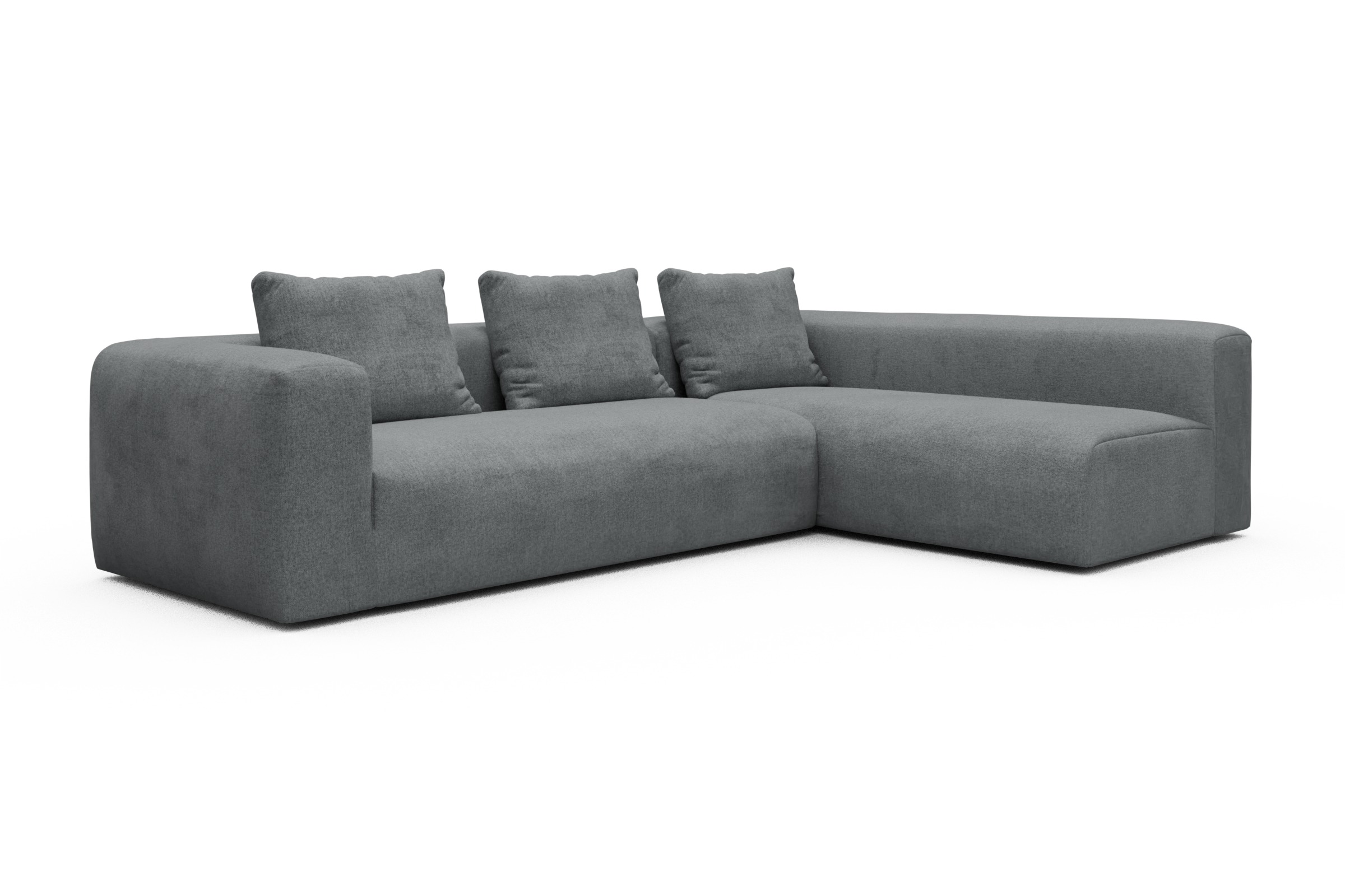 Ecksofa Fred 2x 2,5-Sitzer rechts offen Casone-Gravel-Grey