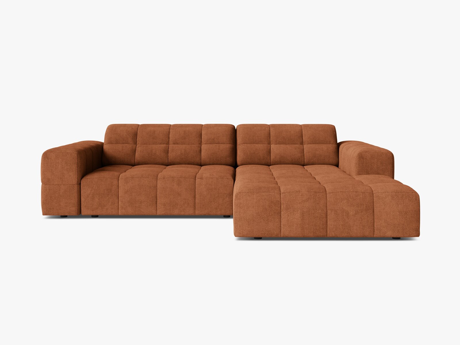 Micadoni Jennifer Ecksofa 4-Sitzer Rechts Chenille Eden Ziegel