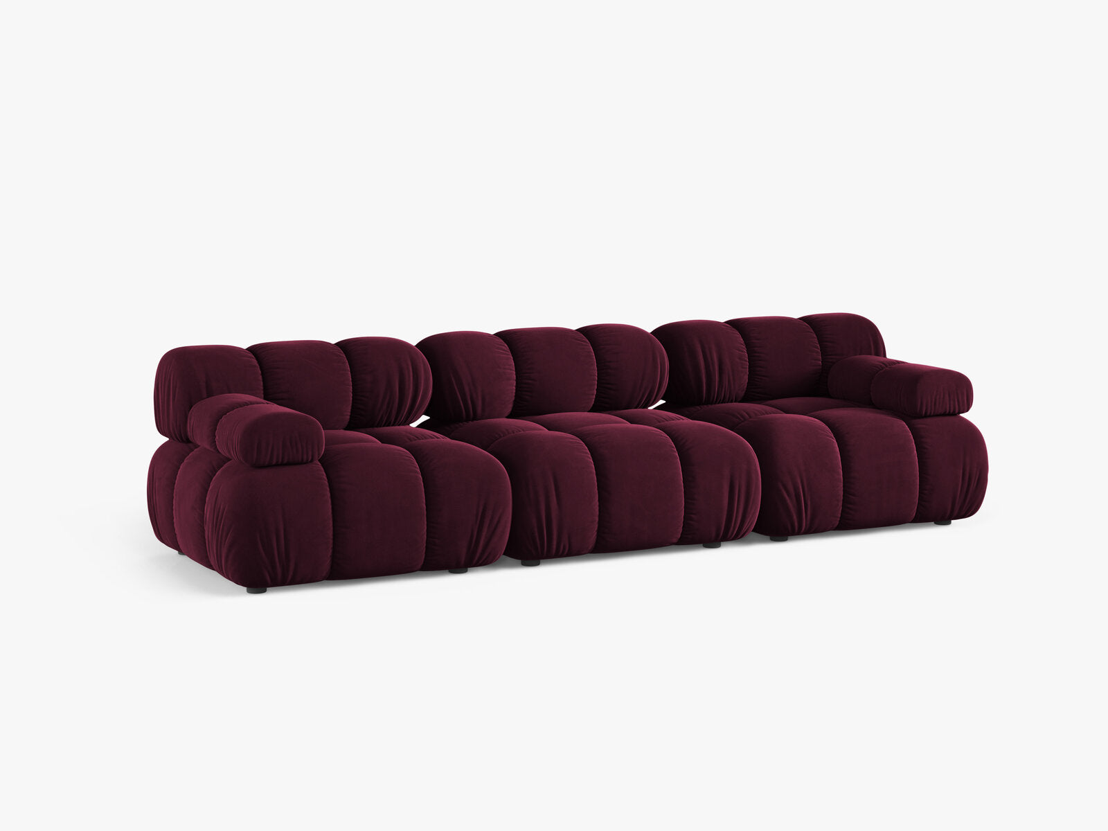Micadoni Modulares Sofa Bellis 3-Sitzer Samt Venus Burgunder