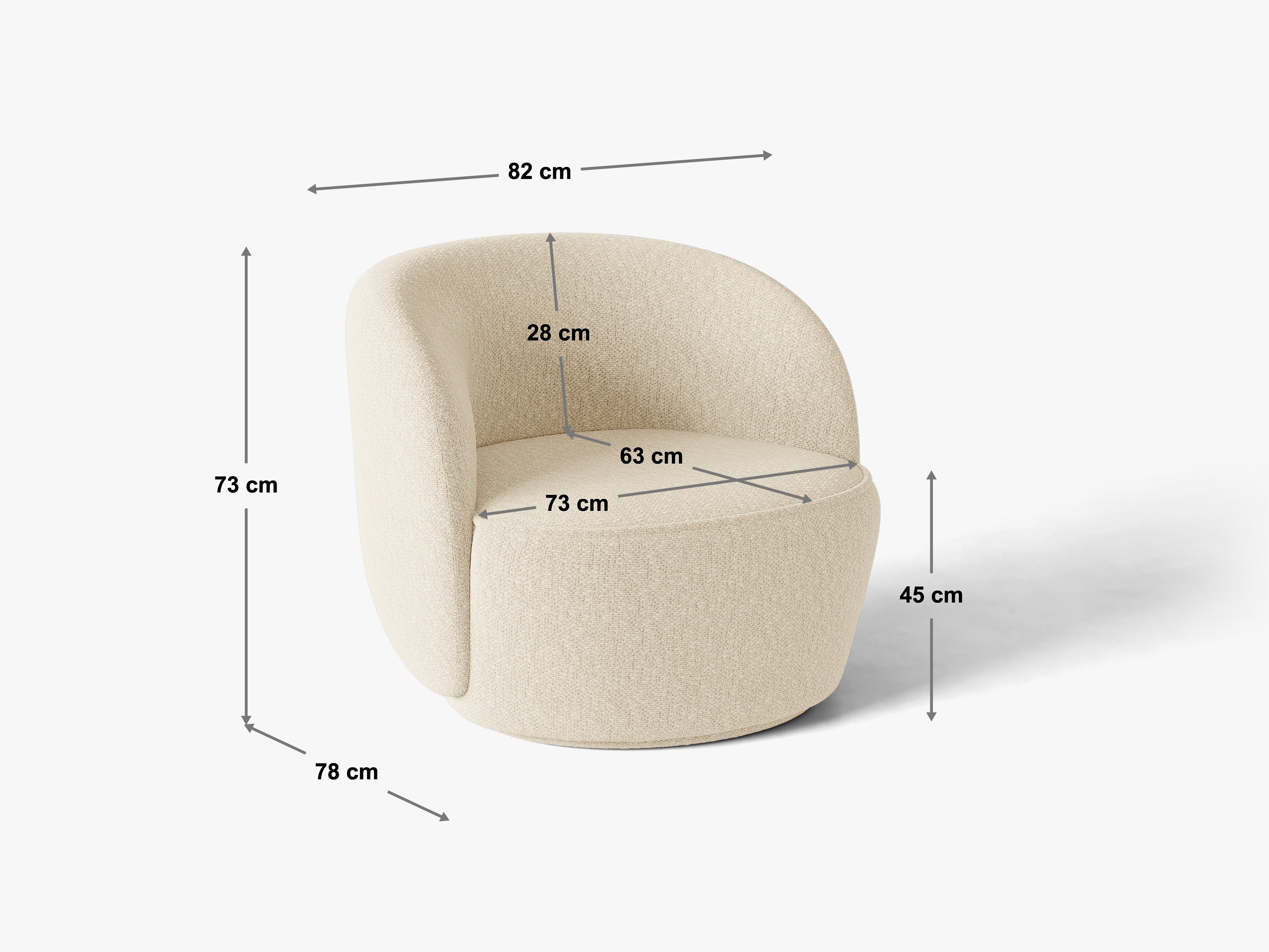 Micadoni Jonas Drehbarer Sessel Samt Vogue Dunkelbeige