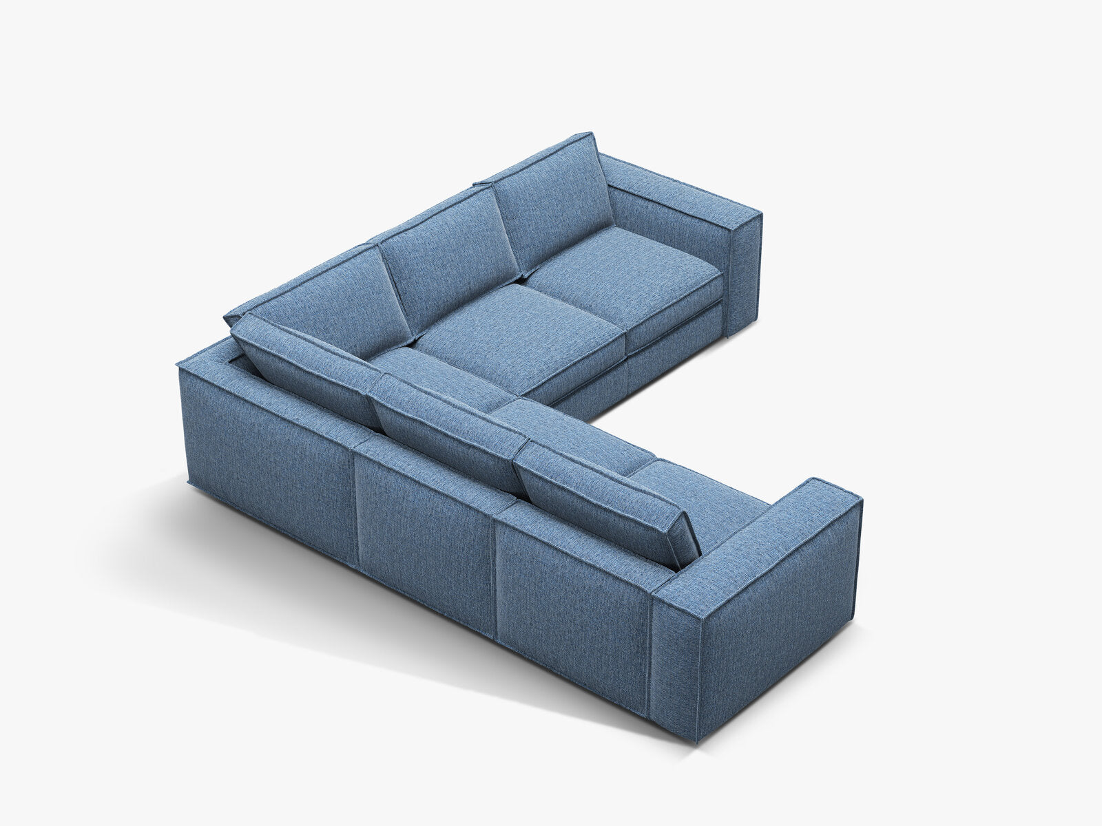 Micadoni modulares symmetrisches Ecksofa Pola 4-Sitzer Dunkelblau