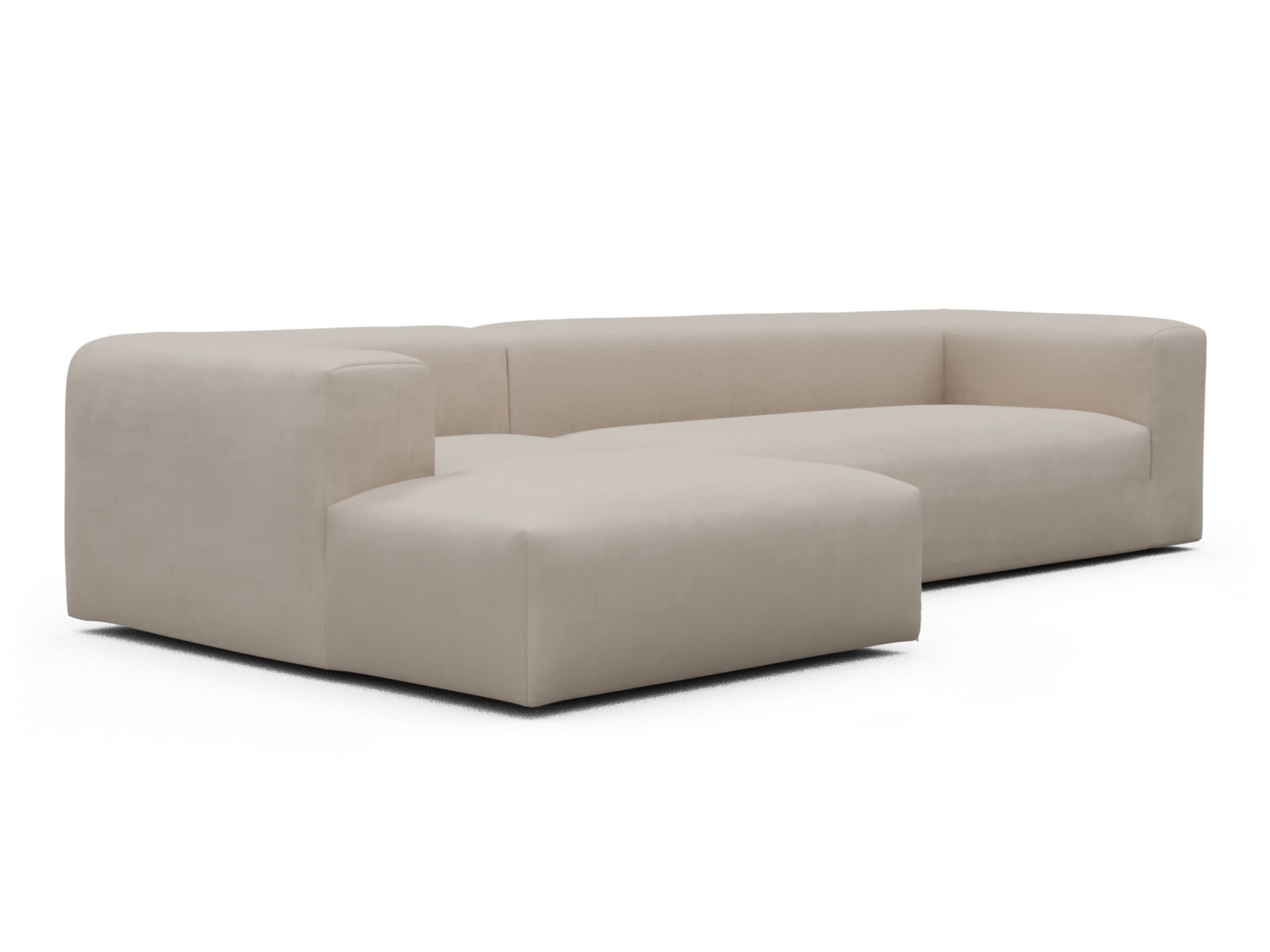 Skandi Home Ecksofa Fred Chaiselongue links mit 2,5-Sitzer Cordufine-Off-White moebelfaktor